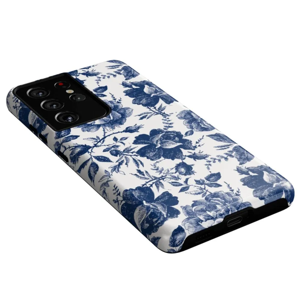 Customer Favorite Rose to Fame | Blue & White Rose Floral Samsung Case  Today Only!