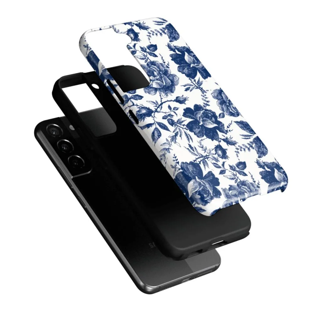 Customer Favorite Rose to Fame | Blue & White Rose Floral Samsung Case  Today Only!