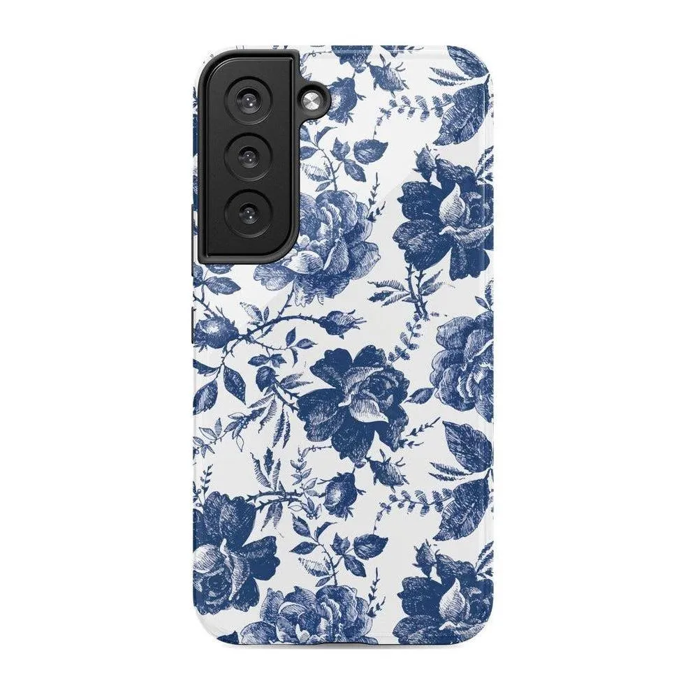 Customer Favorite Rose to Fame | Blue & White Rose Floral Samsung Case  Today Only!