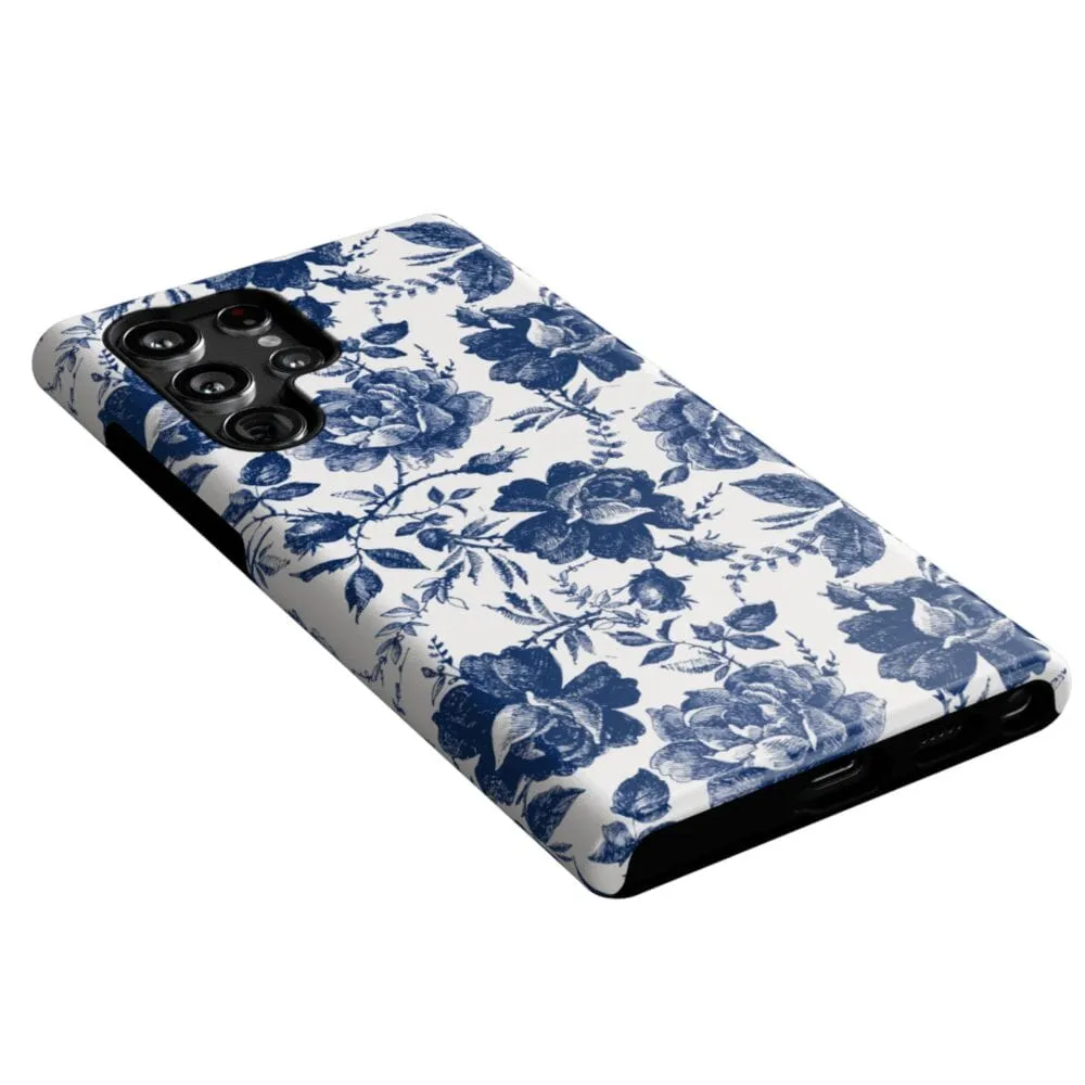Customer Favorite Rose to Fame | Blue & White Rose Floral Samsung Case  Today Only!