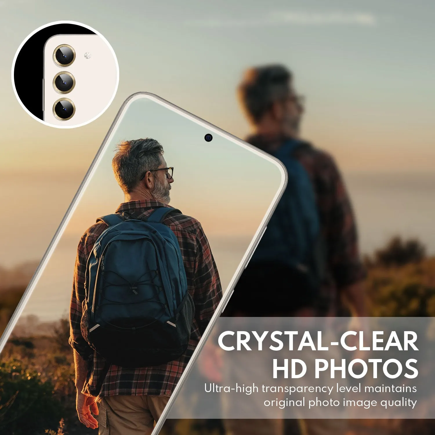 Customer Favorite Tempered Glass Camera Lens Protector for Galaxy S23/S23 Plus-Glimmer Gold  Limited Release!