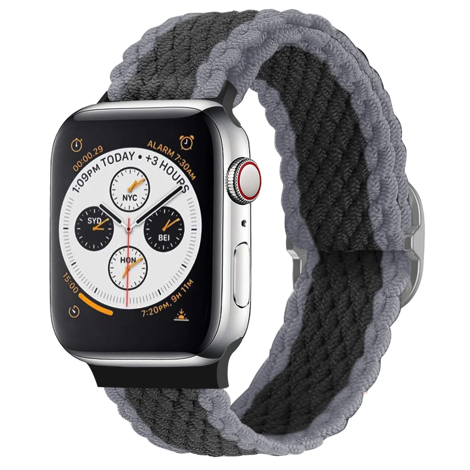 Doorbuster Apple Watch Braided Nylon Strap (Black/Grey)  Almost Sold Out!