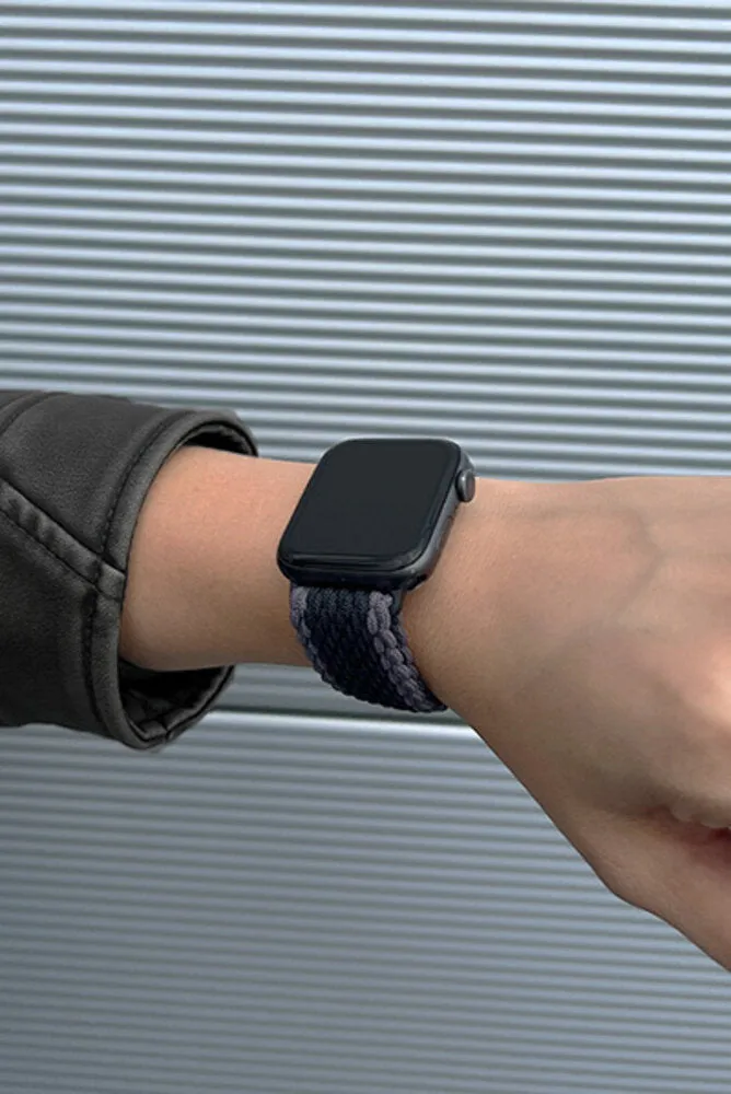 Doorbuster Apple Watch Braided Nylon Strap (Black/Grey)  Almost Sold Out!