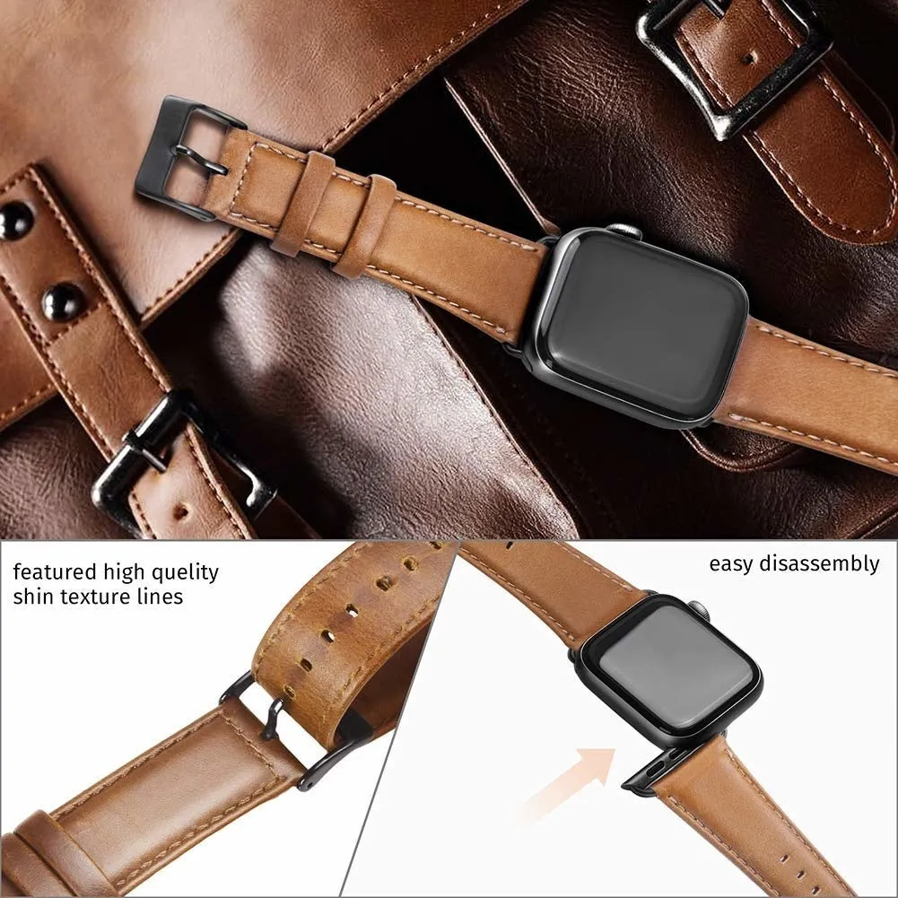 Doorbuster Apple Watch Leather Strap (Brown)  Dont Miss Out!