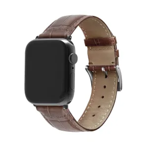 Doorbuster Apple Watch Leather Strap Crocodile Grain (Brown)  Last Chance!
