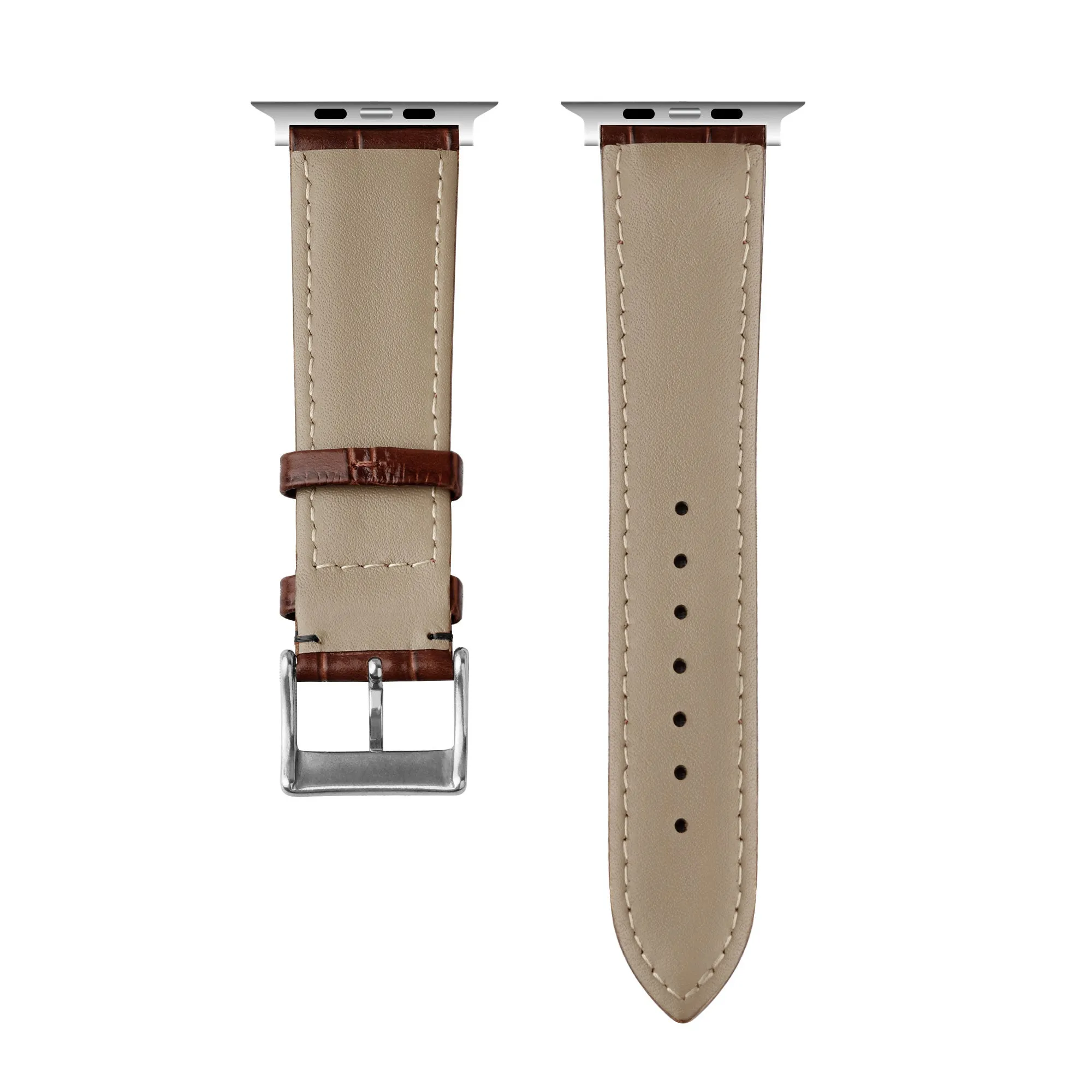 Doorbuster Apple Watch Leather Strap Crocodile Grain (Brown)  Last Chance!