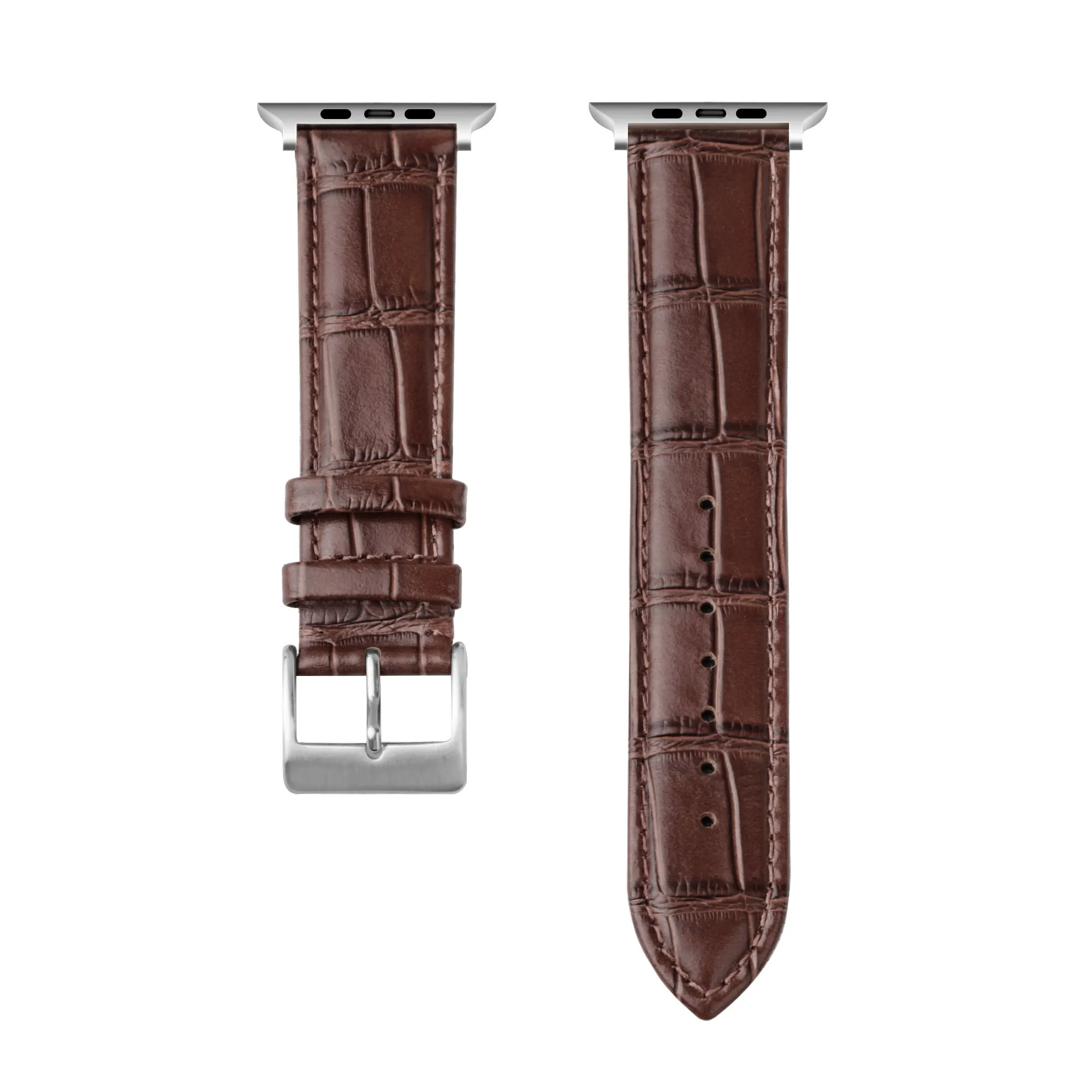 Doorbuster Apple Watch Leather Strap Crocodile Grain (Brown)  Last Chance!