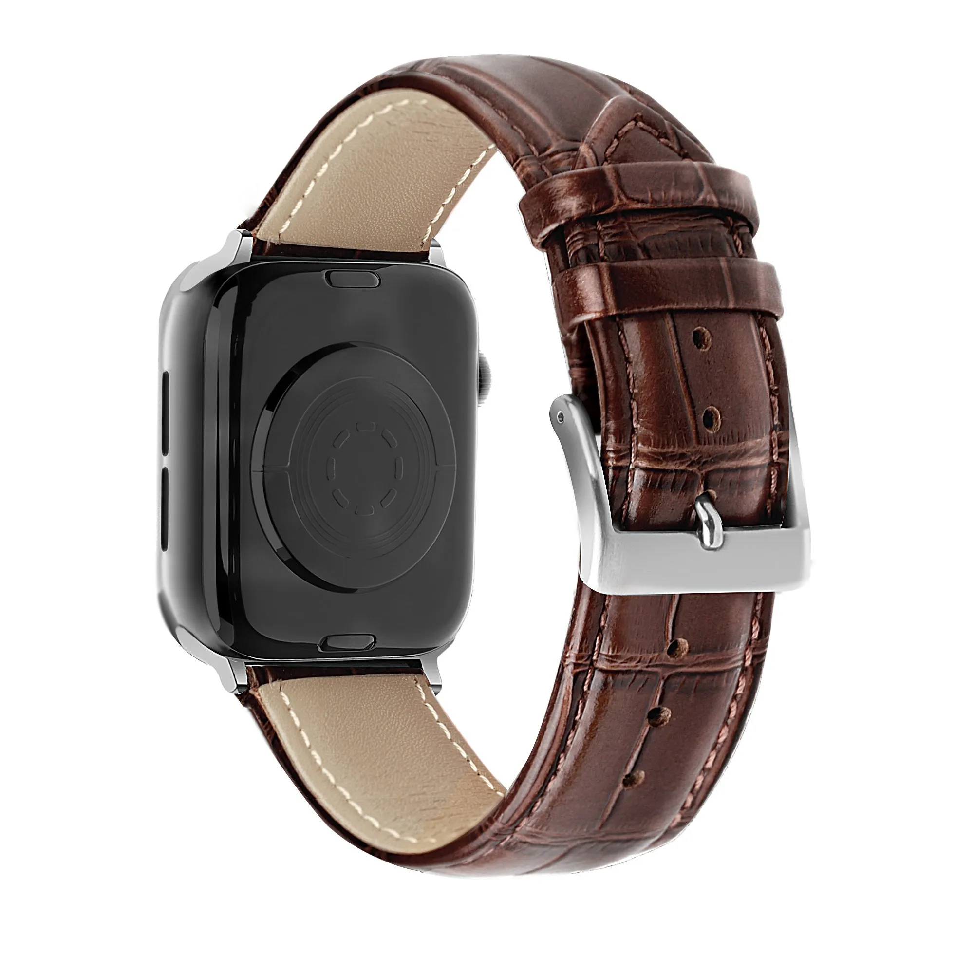 Doorbuster Apple Watch Leather Strap Crocodile Grain (Brown)  Last Chance!