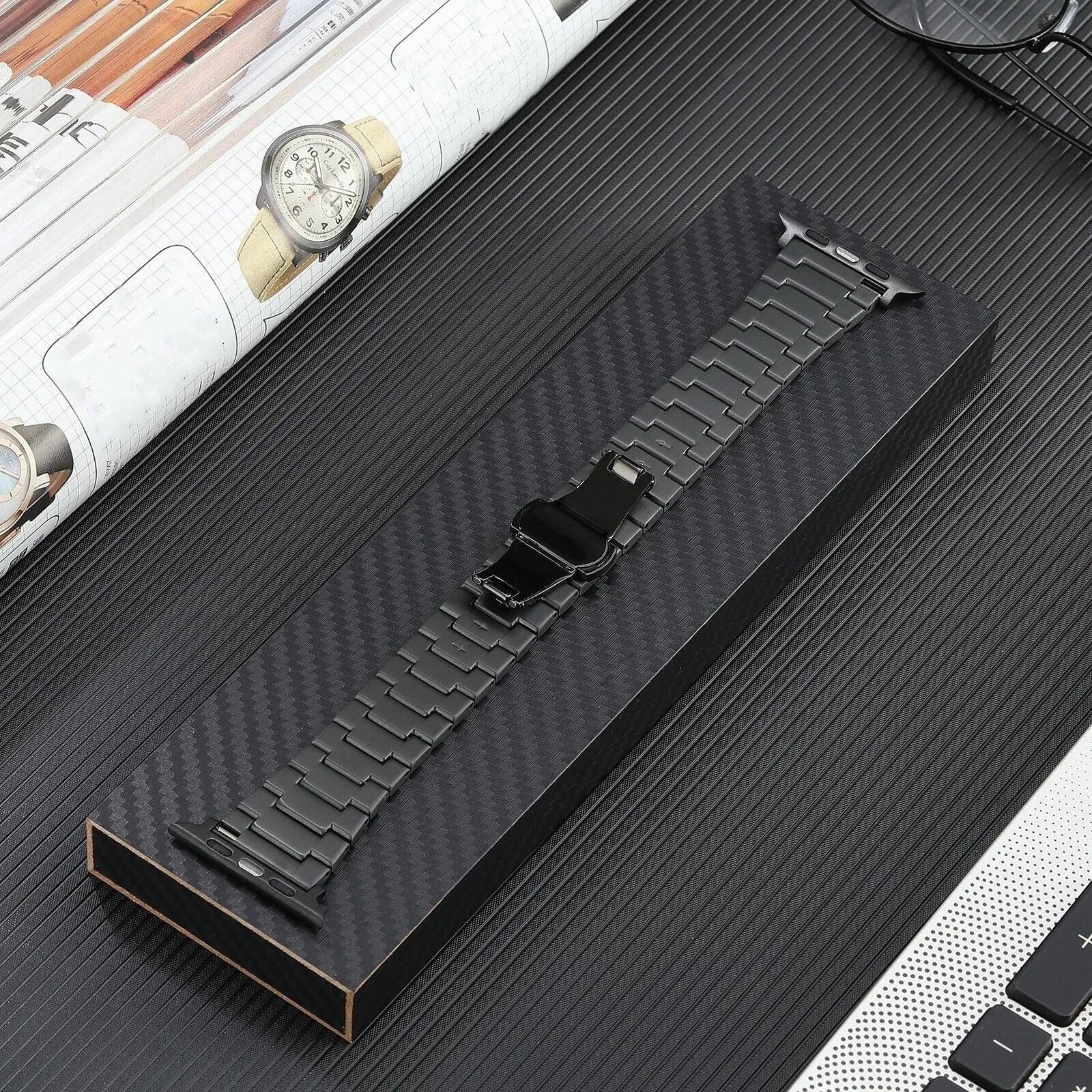 Doorbuster Apple Watch Luxury Titanium Strap (Black)  Limited Release!