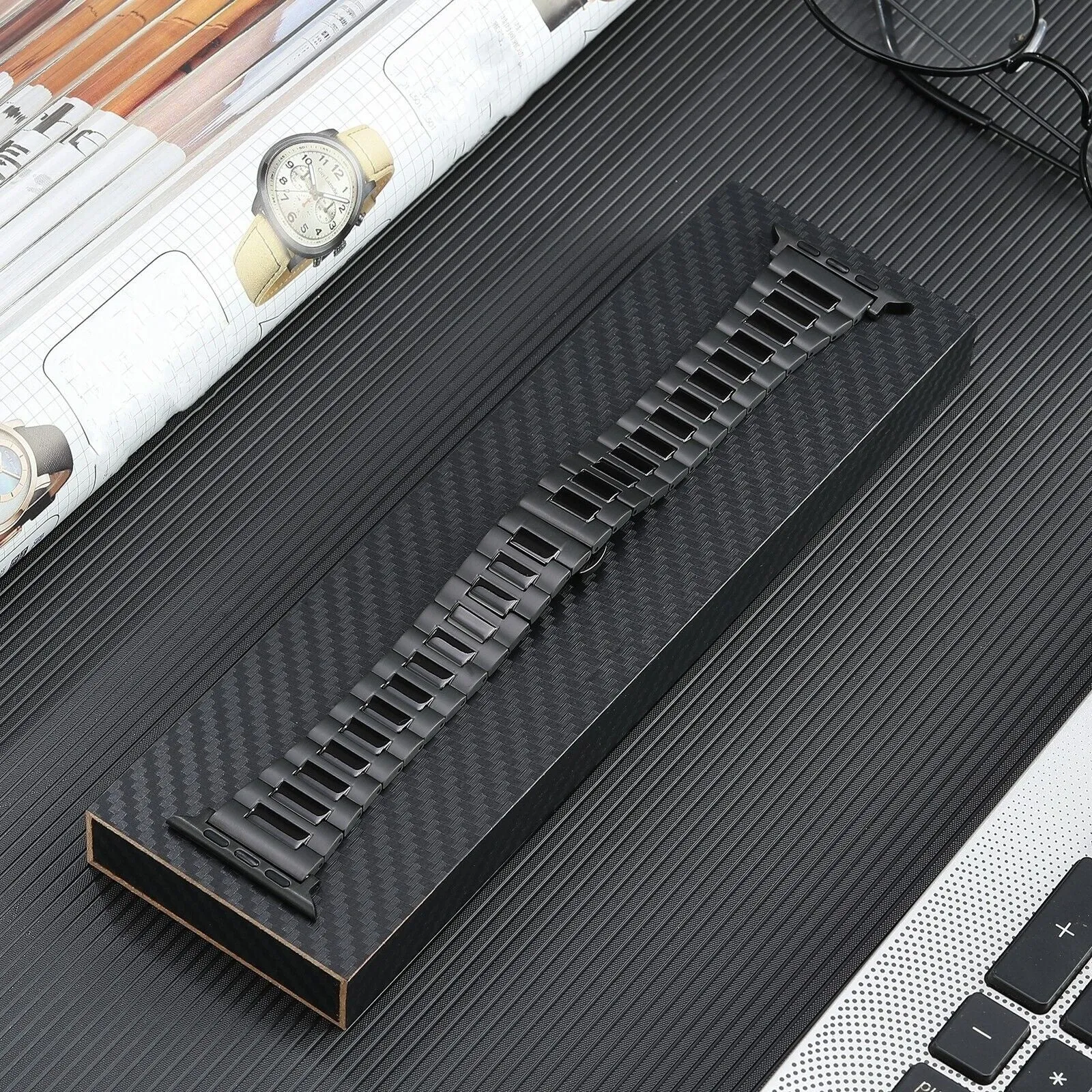 Doorbuster Apple Watch Luxury Titanium Strap (Black)  Limited Release!