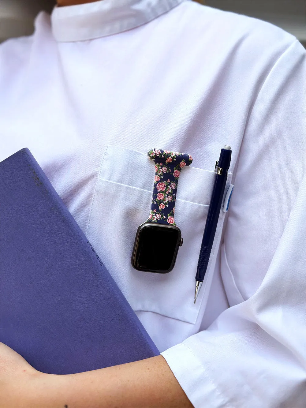 Doorbuster Apple Watch Nurse Fob (Roses)  Stylish & Comfortable
