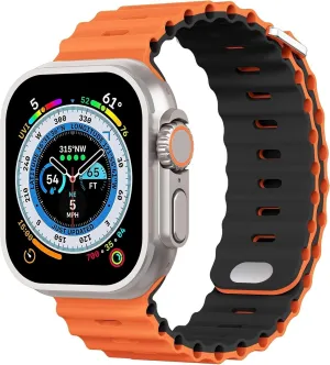 Doorbuster Apple Watch Ocean Strap with Snap Closure (Orange/Black)  Almost Sold Out!