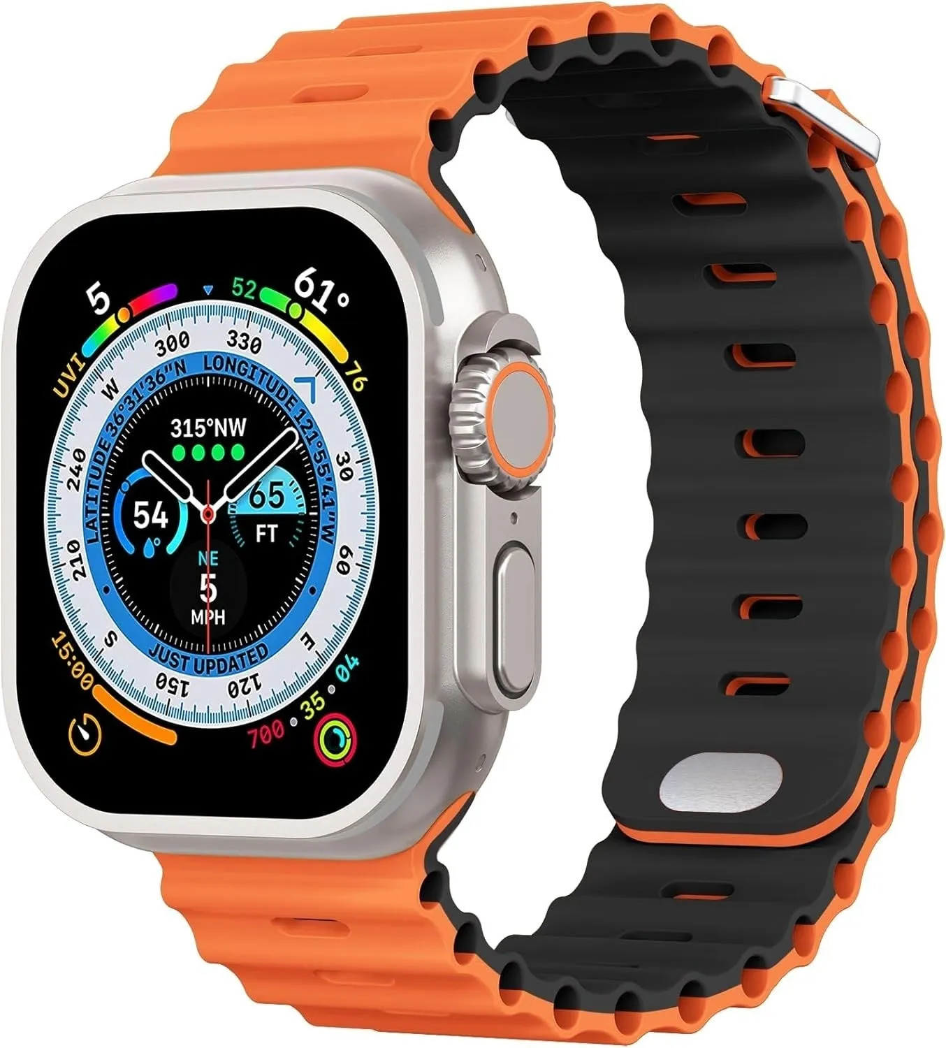 Doorbuster Apple Watch Ocean Strap with Snap Closure (Orange/Black)  Almost Sold Out!