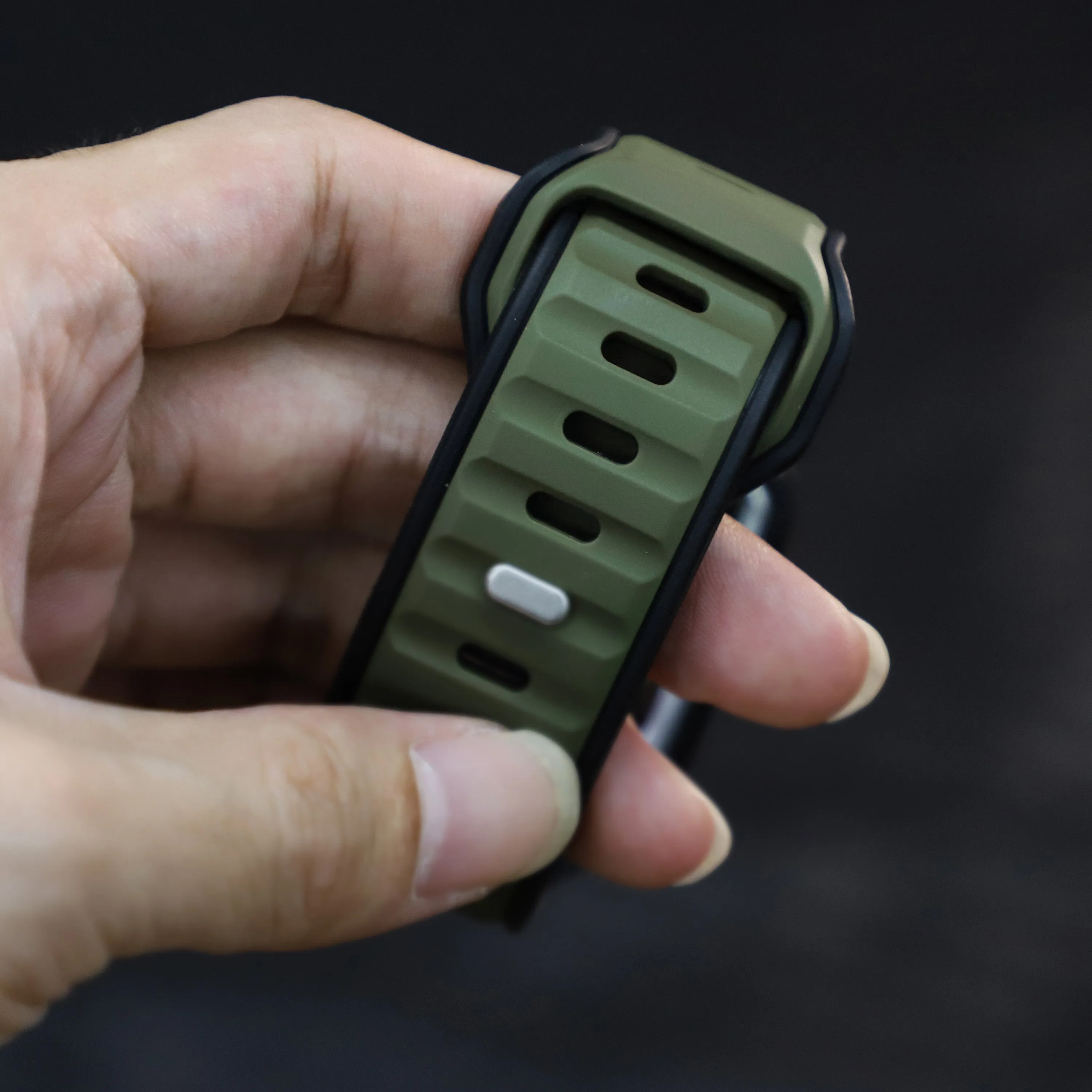 Doorbuster Apple Watch Premium Outdoor Silicone Strap (Army Green/Black)  Limited Release!