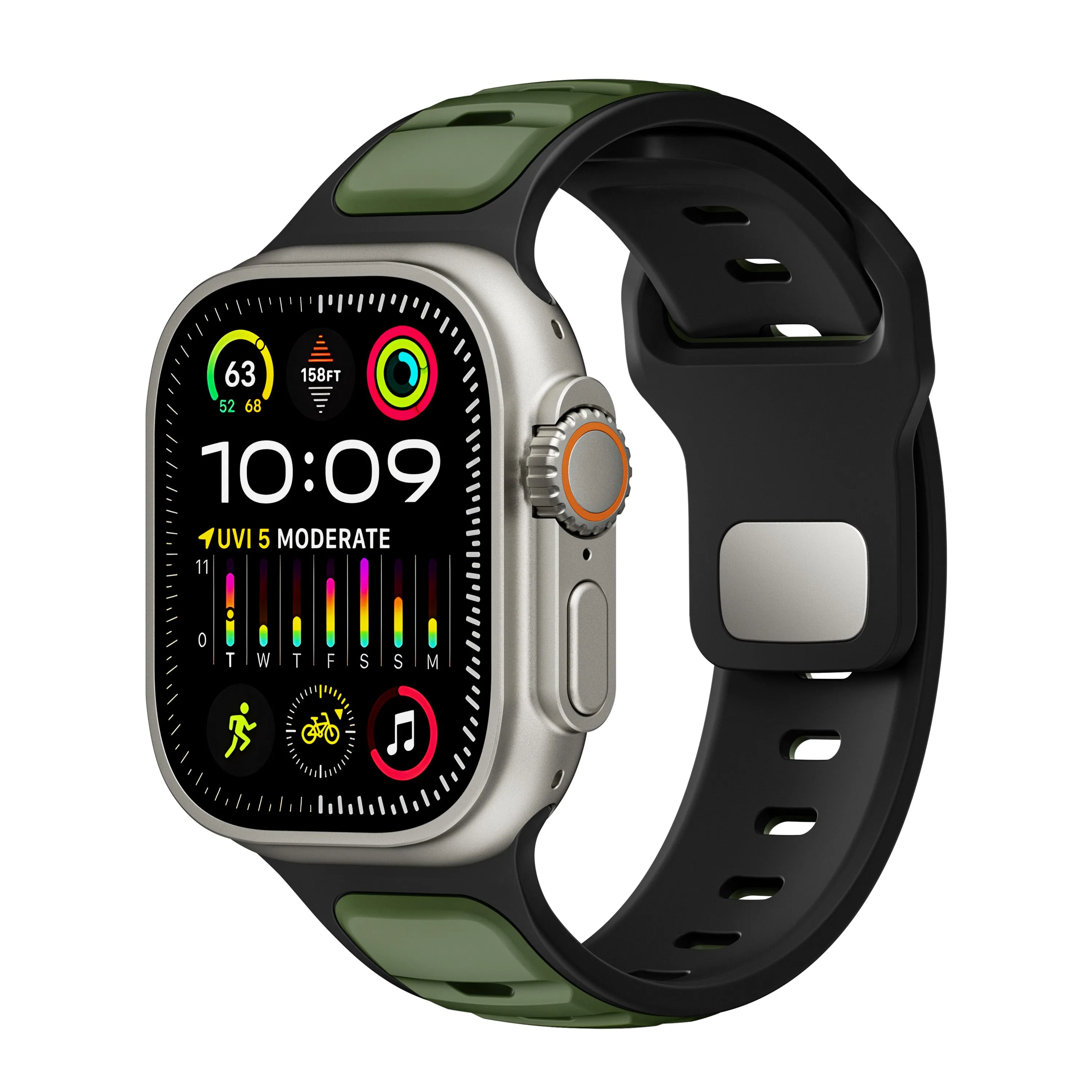 Doorbuster Apple Watch Premium Outdoor Silicone Strap (Army Green/Black)  Limited Release!