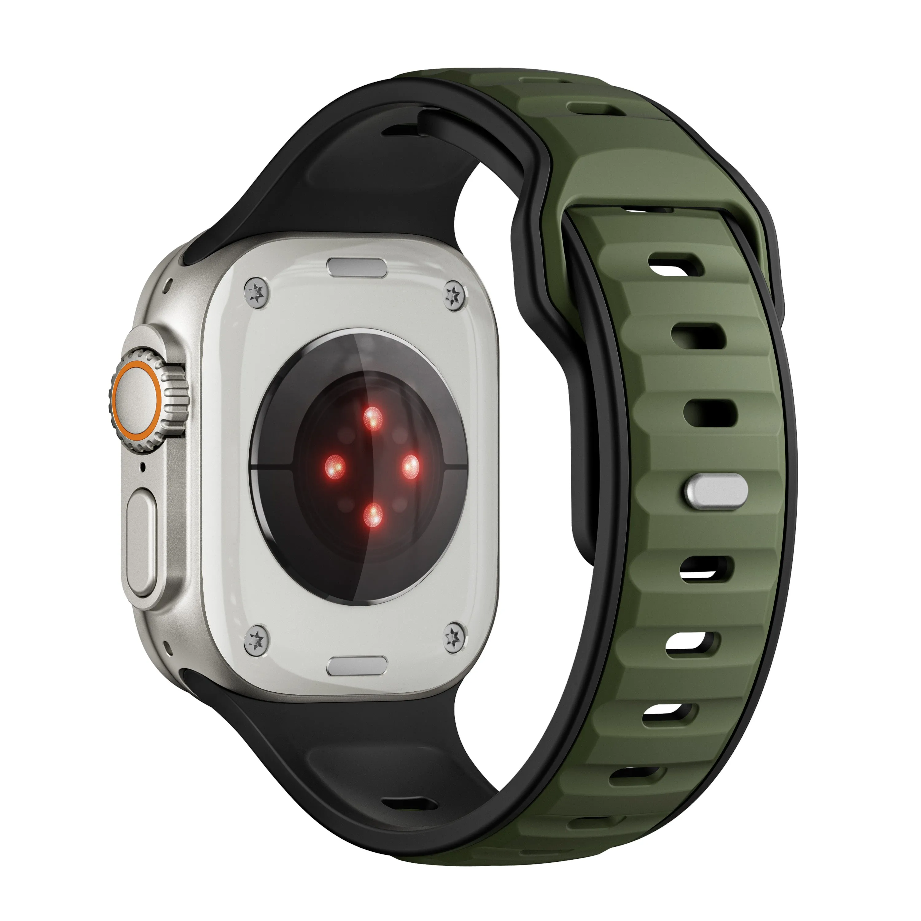 Doorbuster Apple Watch Premium Outdoor Silicone Strap (Army Green/Black)  Limited Release!