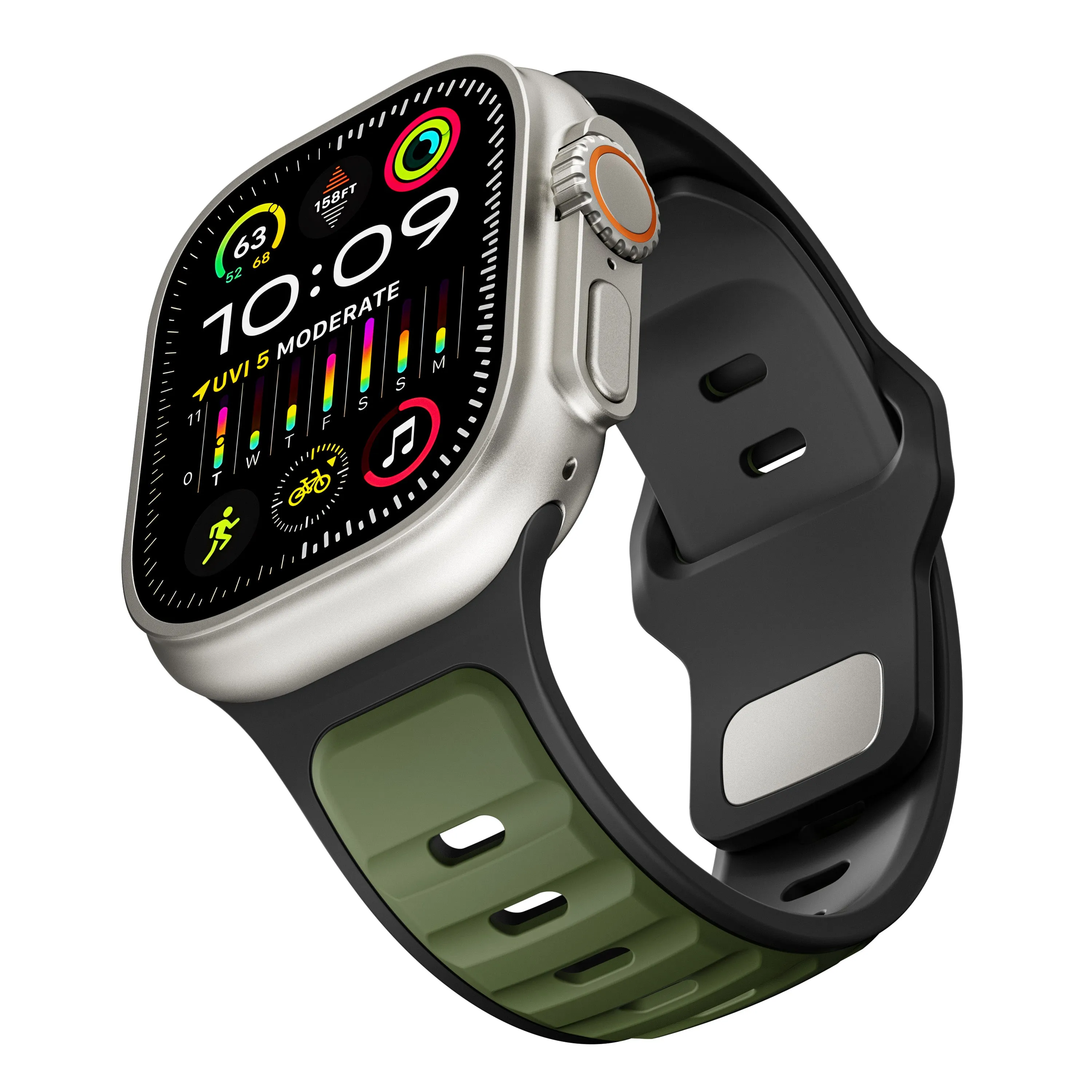 Doorbuster Apple Watch Premium Outdoor Silicone Strap (Army Green/Black)  Limited Release!