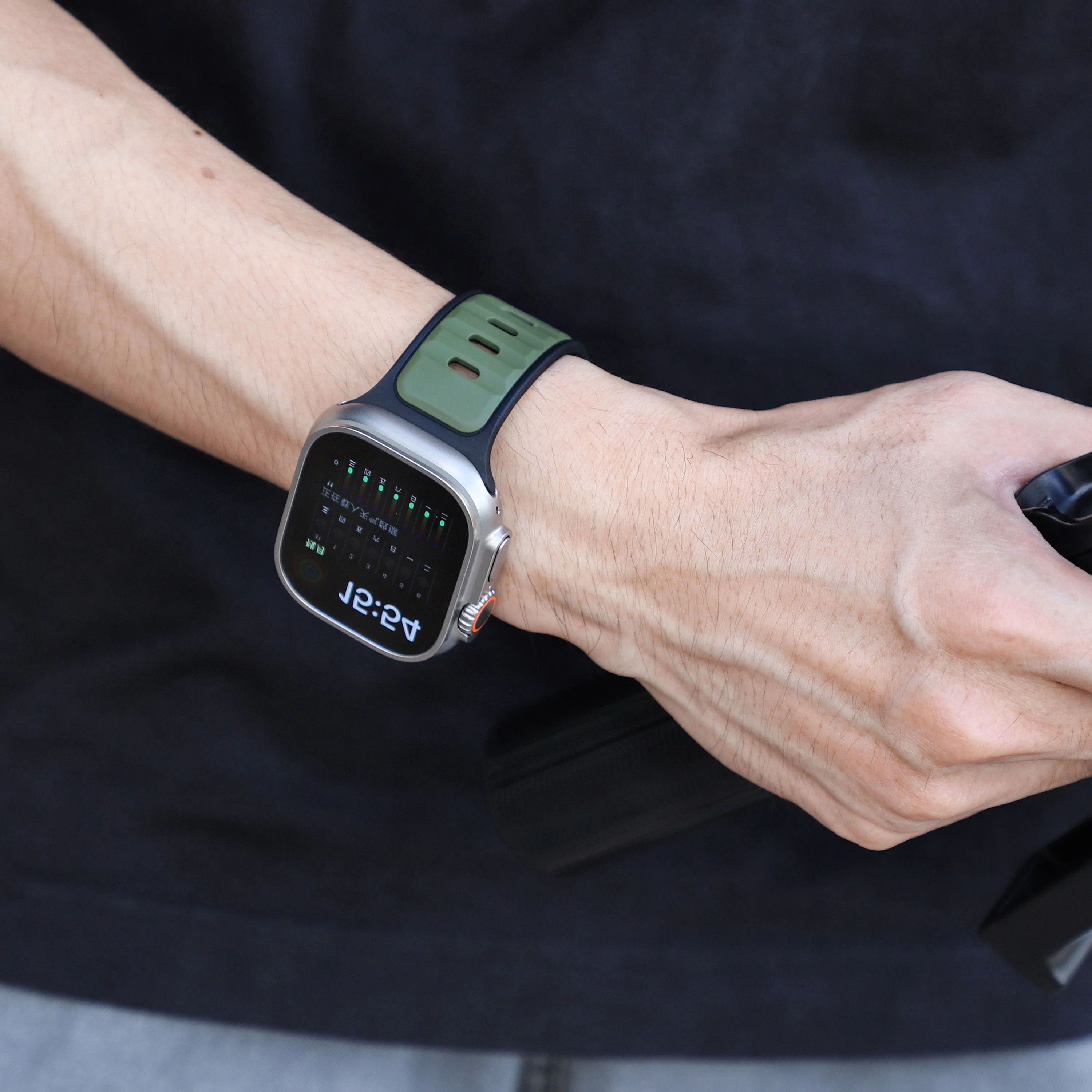 Doorbuster Apple Watch Premium Outdoor Silicone Strap (Army Green/Black)  Limited Release!