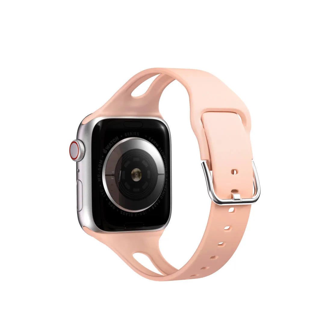 Doorbuster Apple Watch Slim Silicone Strap (Grey/Pink)  Limited Availability!