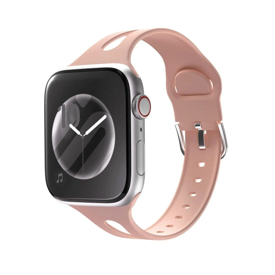 Doorbuster Apple Watch Slim Silicone Strap (Grey/Pink)  Limited Availability!