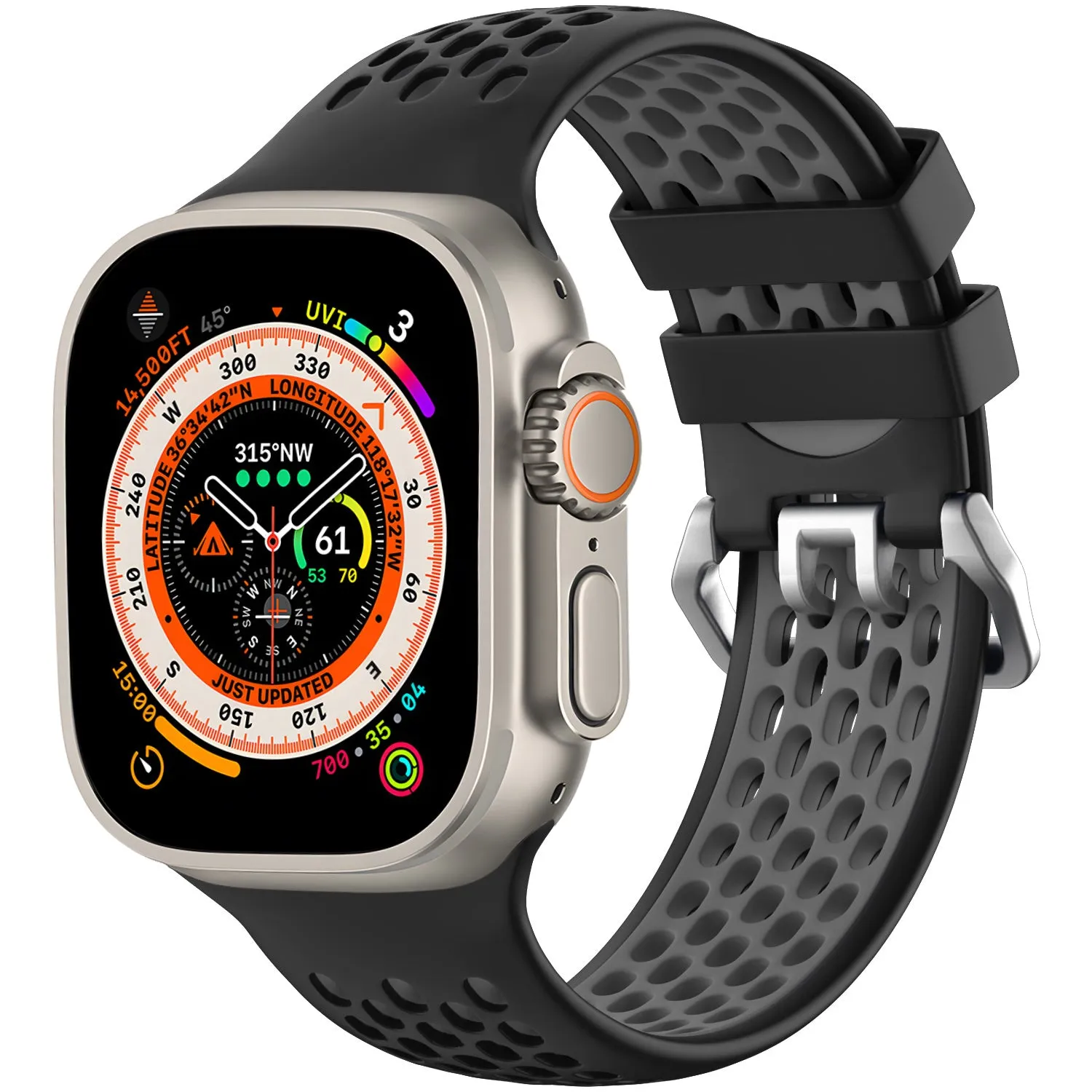 Doorbuster Apple Watch Sport Strap with Buckle (Black/Grey)  Limited Availability!