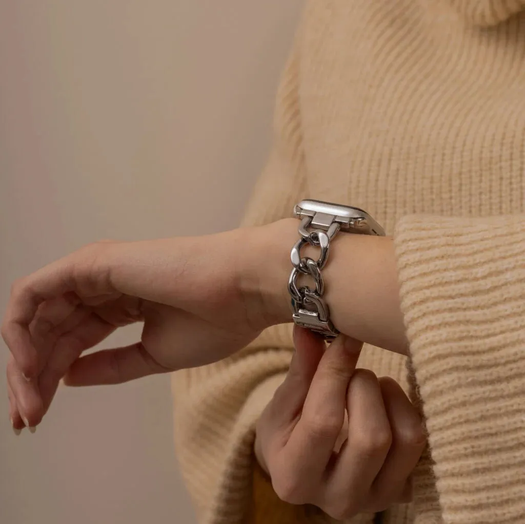 Doorbuster Apple Watch Steel Chain Strap (Silver)  Limited Release!