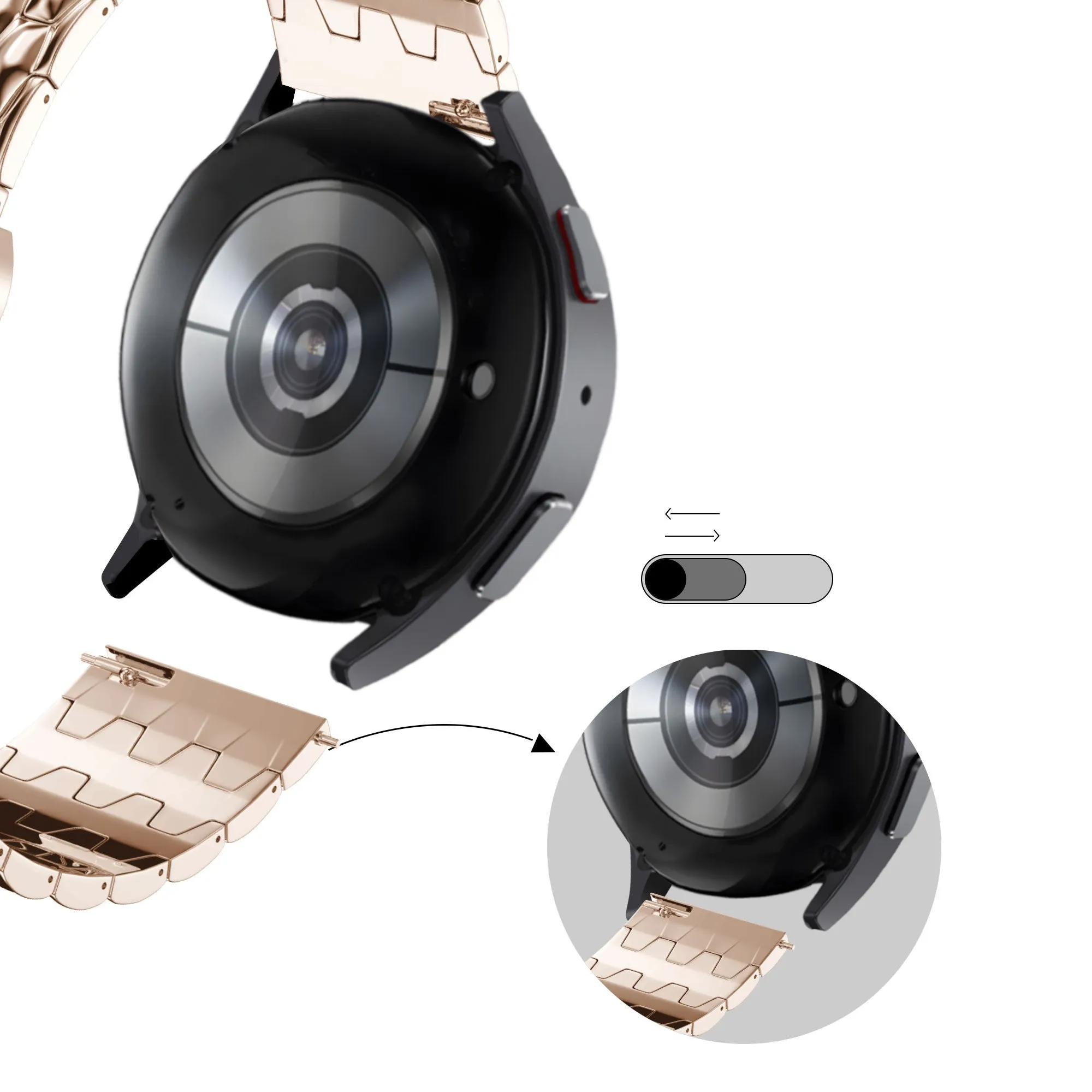 Doorbuster Bandz Amazfit GTS 4 (Mini) Steel Strap 'Dragon' (Rose Gold)  Limited Release!