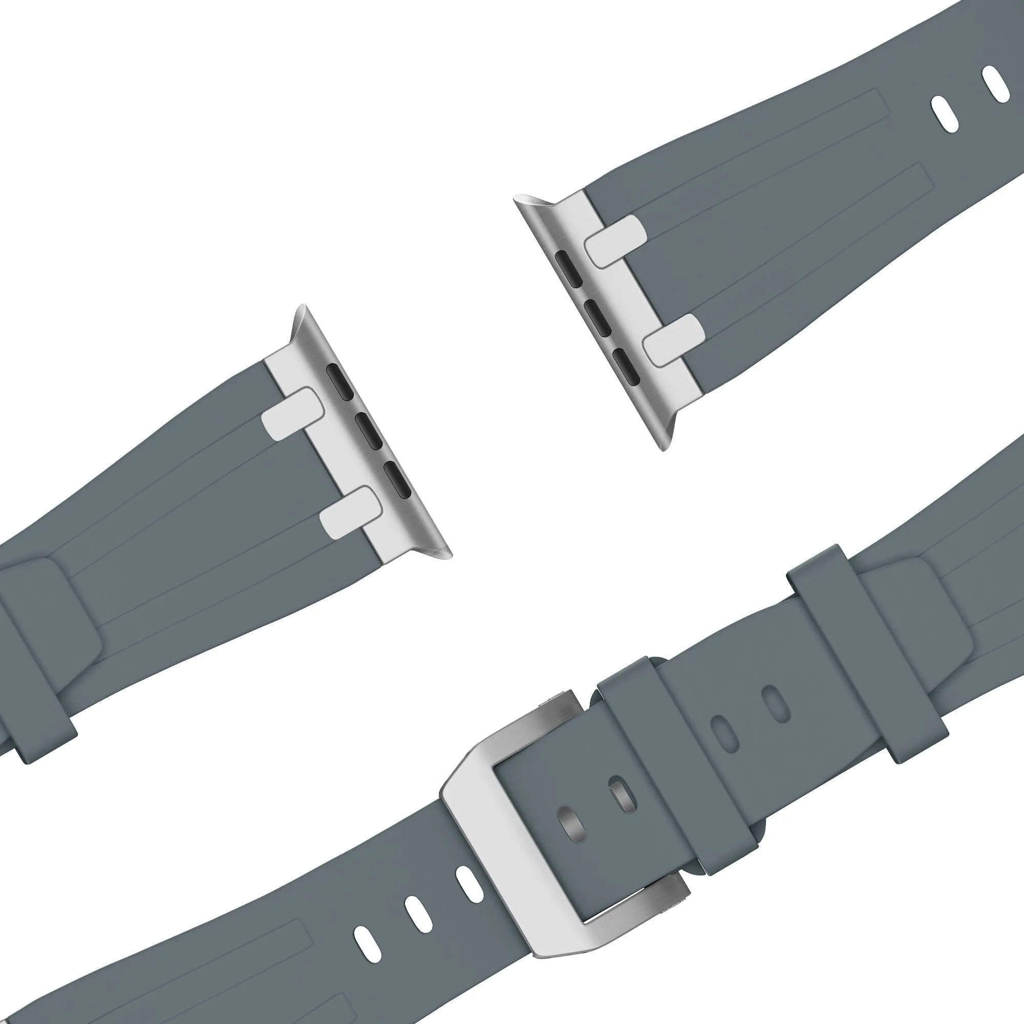 Doorbuster Bandz Apple Watch Silicone Strap 'Luxe Liquid' (Gray With Silver)  Ends Soon!