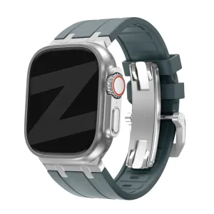 Doorbuster Bandz Apple Watch Silicone Strap 'Luxe Liquid' (Gray With Silver)  Ends Soon!