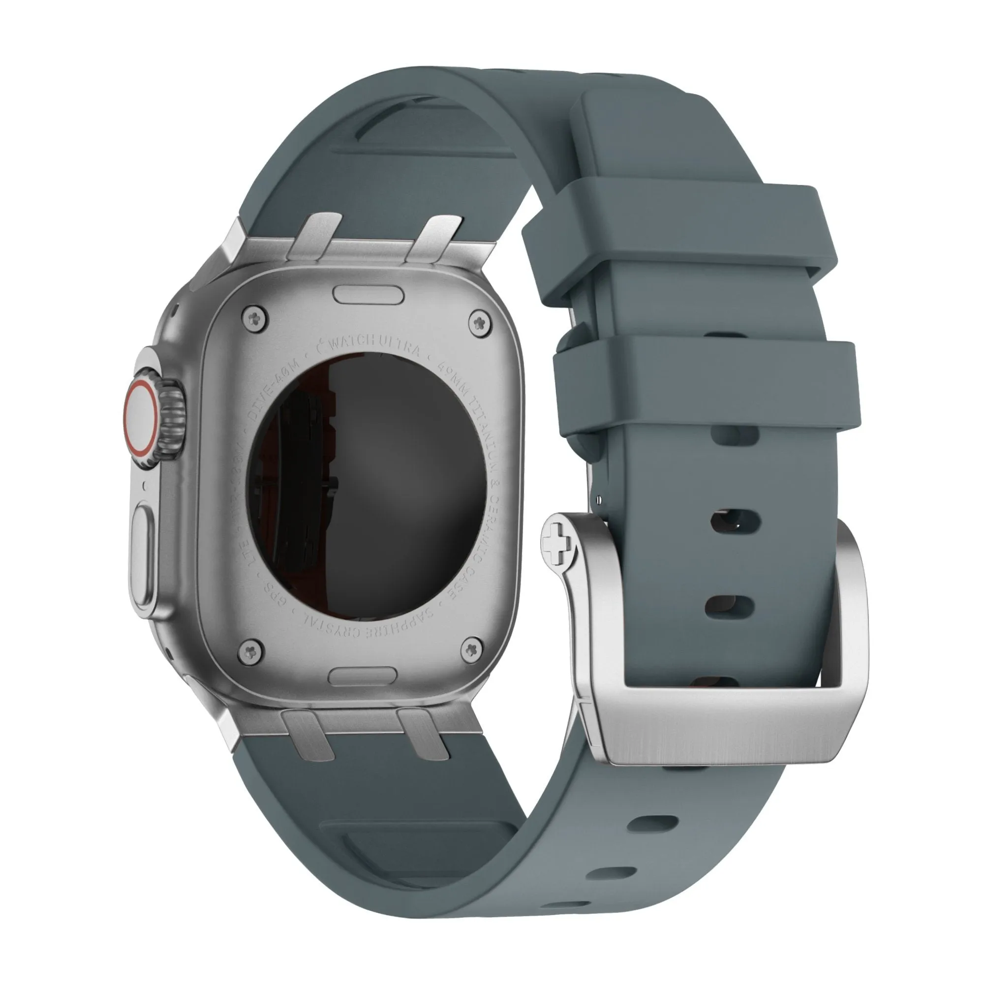 Doorbuster Bandz Apple Watch Silicone Strap 'Luxe Liquid' (Gray With Silver)  Ends Soon!