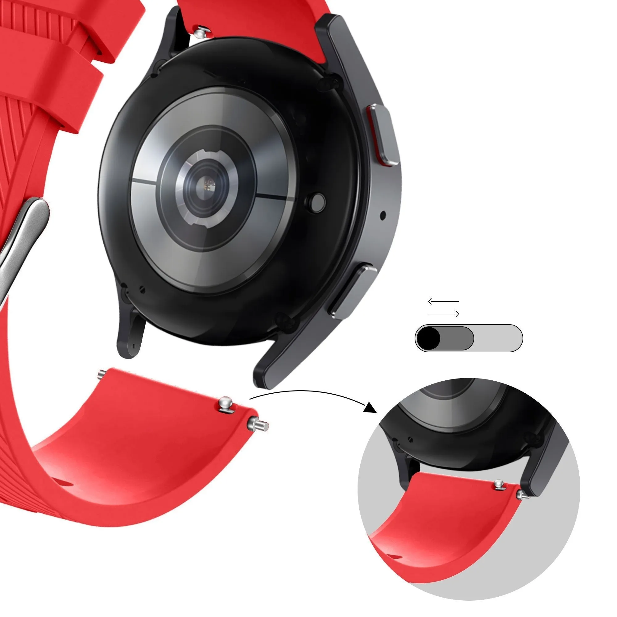 Doorbuster Bandz Huawei Watch 3 (Pro) Silicone Strap 'Deluxe' (Red)  Last Few Pieces!