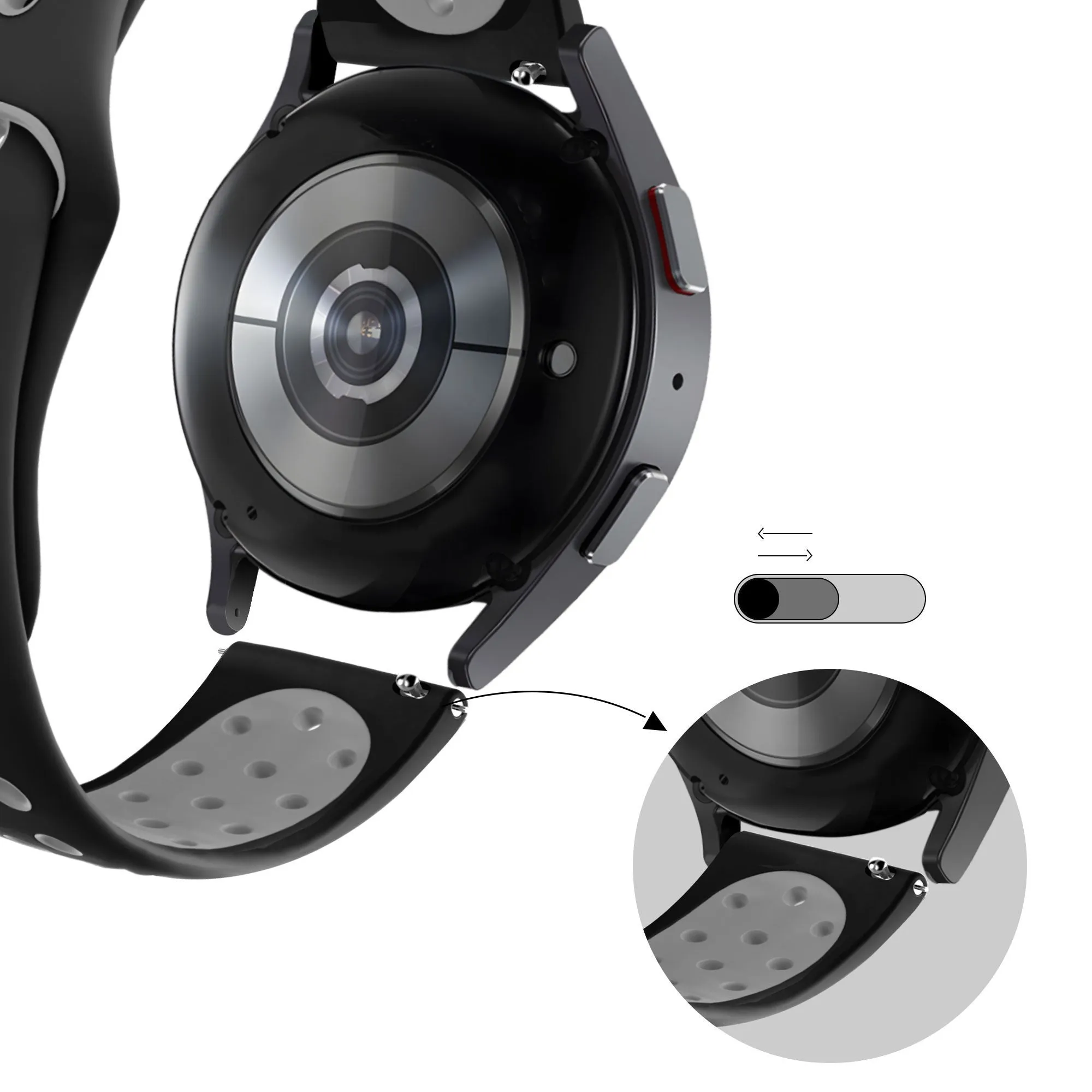Doorbuster Bandz Huawei Watch 4 (Pro) Sport Strap 'Deluxe' (Black/Grey)  Limited Stock!
