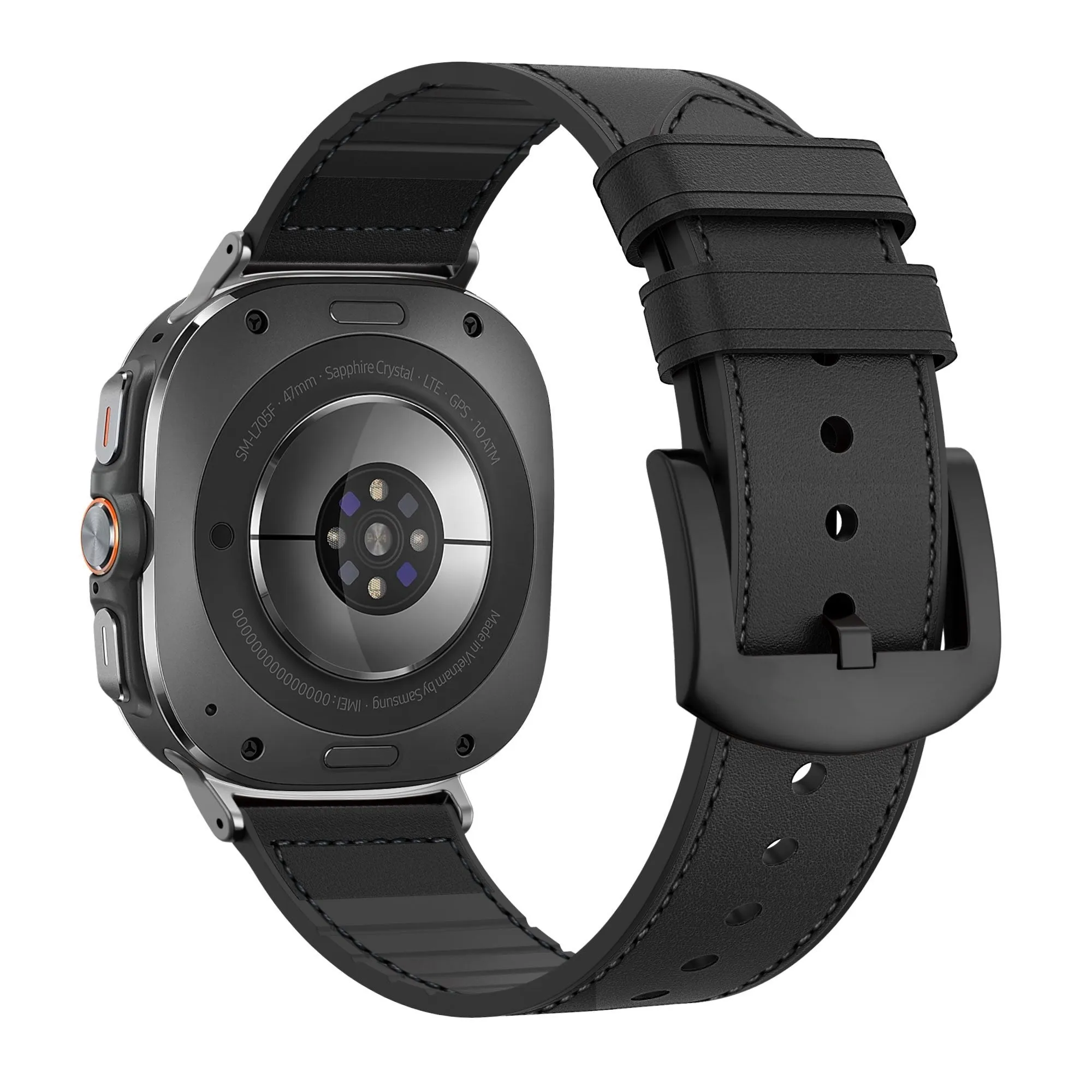 Doorbuster Bandz Samsung Galaxy Watch Ultra Leather Hybrid Strap with Buckle (Black)  Stylish & Comfortable