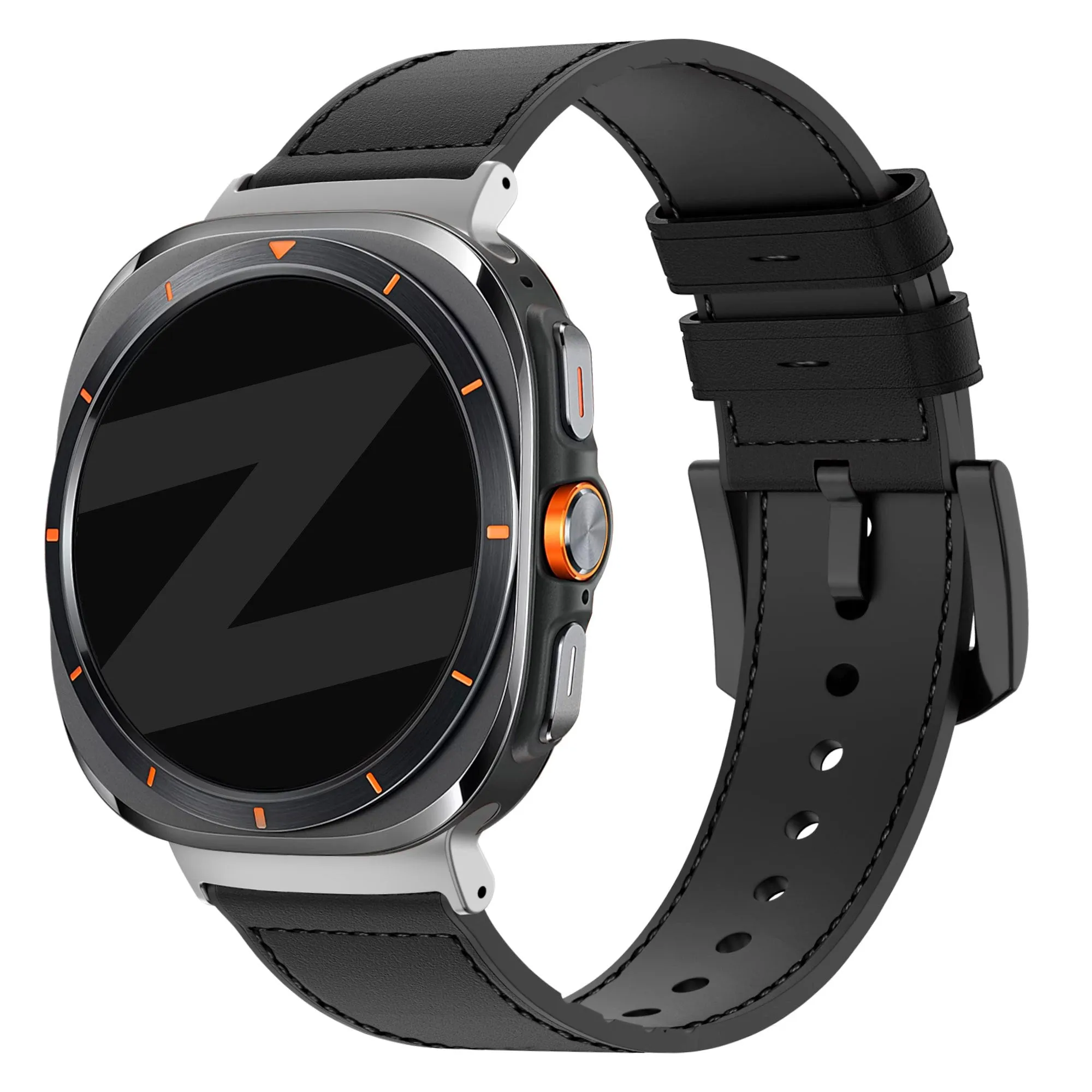 Doorbuster Bandz Samsung Galaxy Watch Ultra Leather Hybrid Strap with Buckle (Black)  Stylish & Comfortable