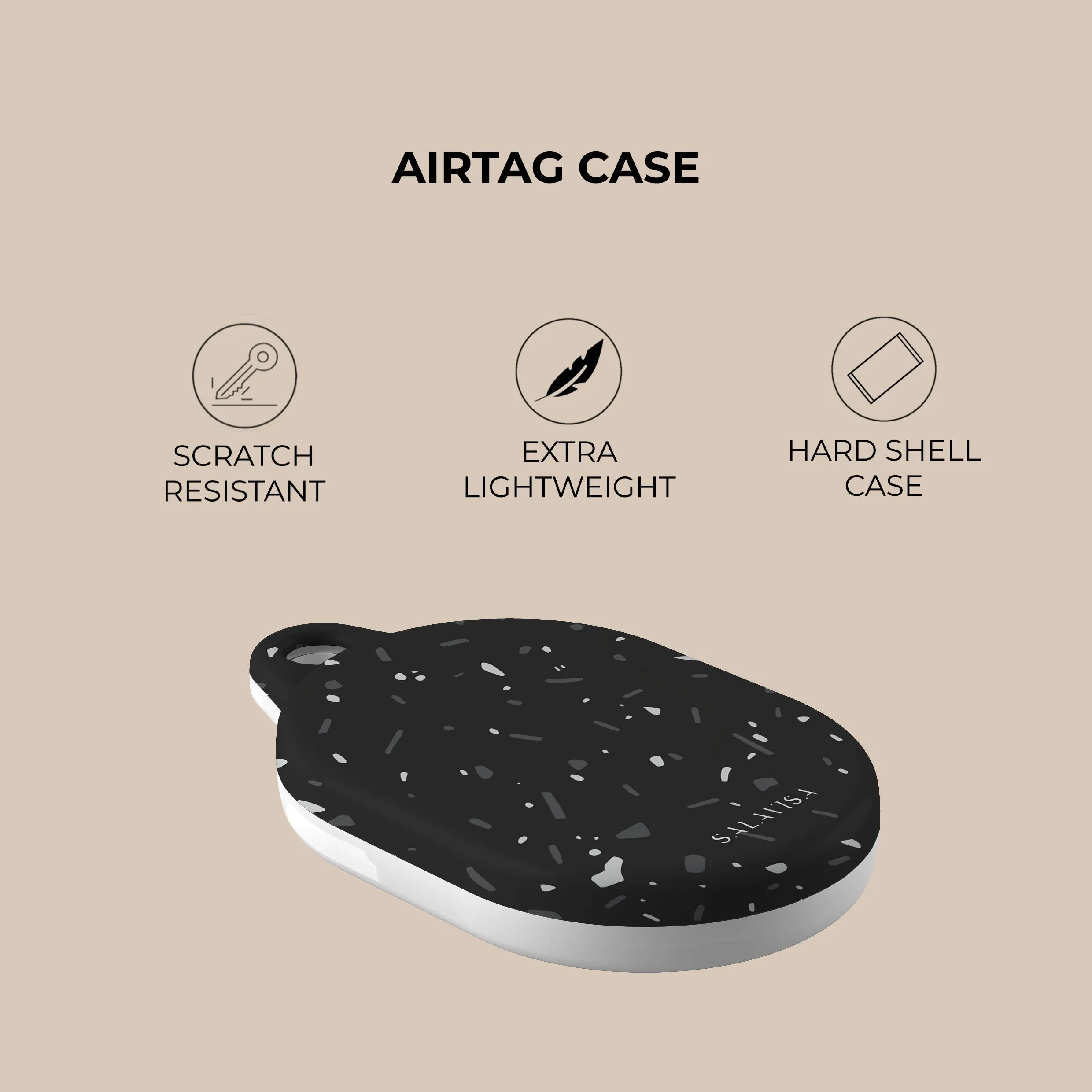 Doorbuster Black Terrazzo AirTag Holder  Ends Soon!
