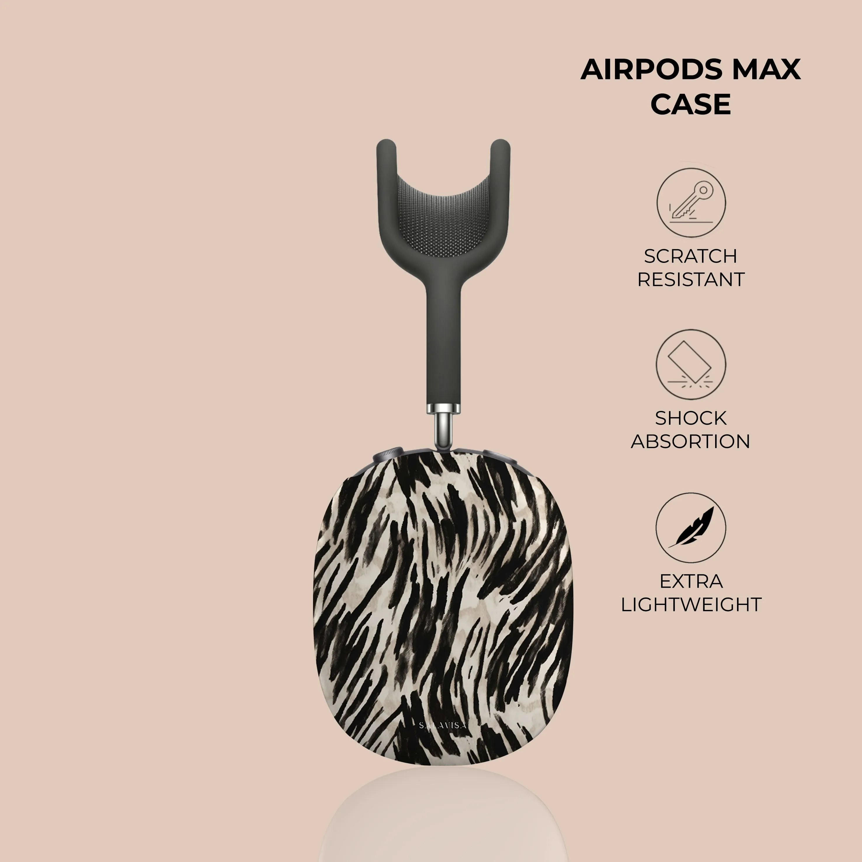 Doorbuster Dark Zebra AirPods Max Case  Stylish & Comfortable