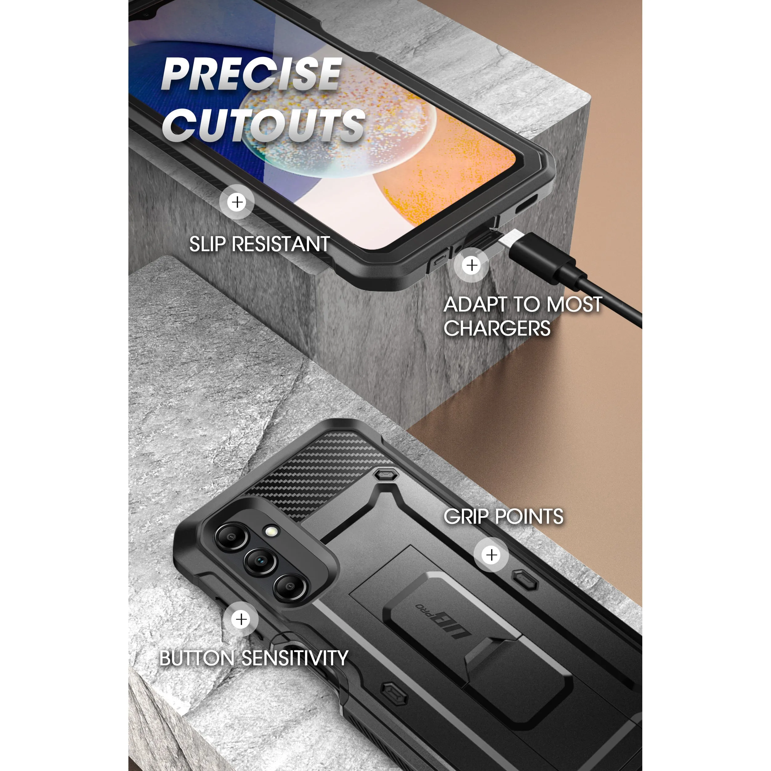 Doorbuster Galaxy A14 Unicorn Beetle Pro Rugged Holster Case-Black  Going Fast!