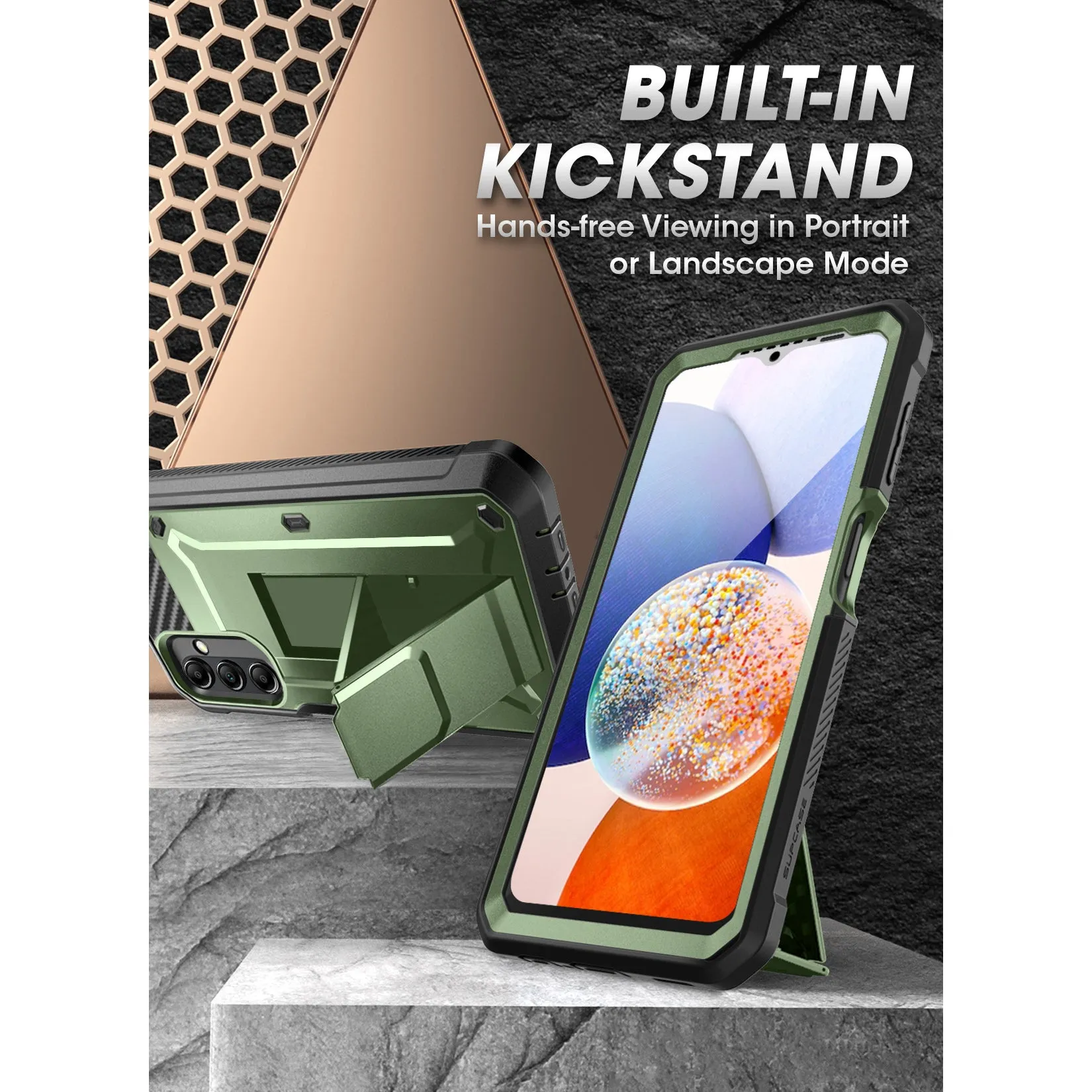 Doorbuster Galaxy A14 Unicorn Beetle Pro Rugged Holster Case-Dark Green  Today Only!