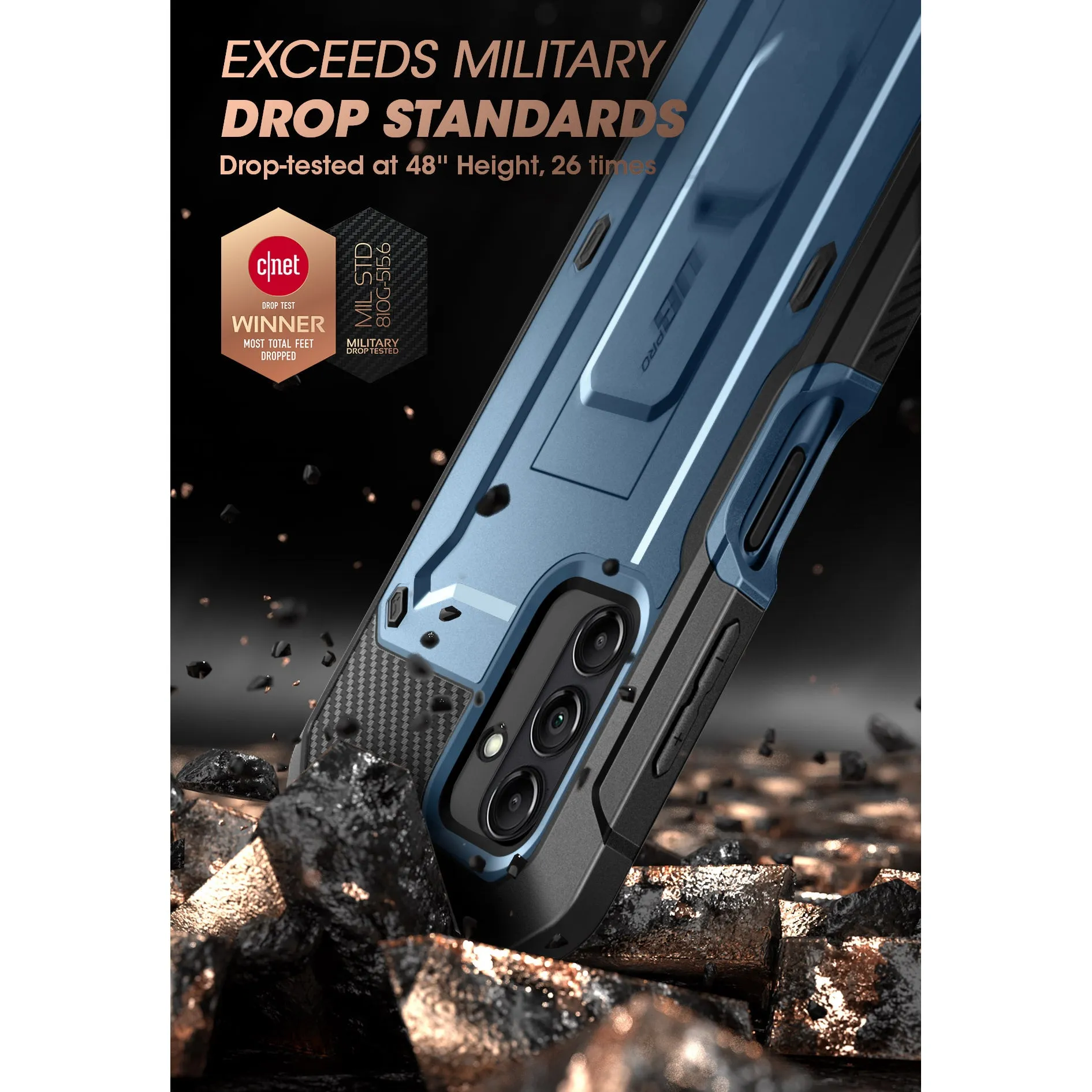 Doorbuster Galaxy A14 Unicorn Beetle Pro Rugged Holster Case-Metallic Blue  Ends Soon!