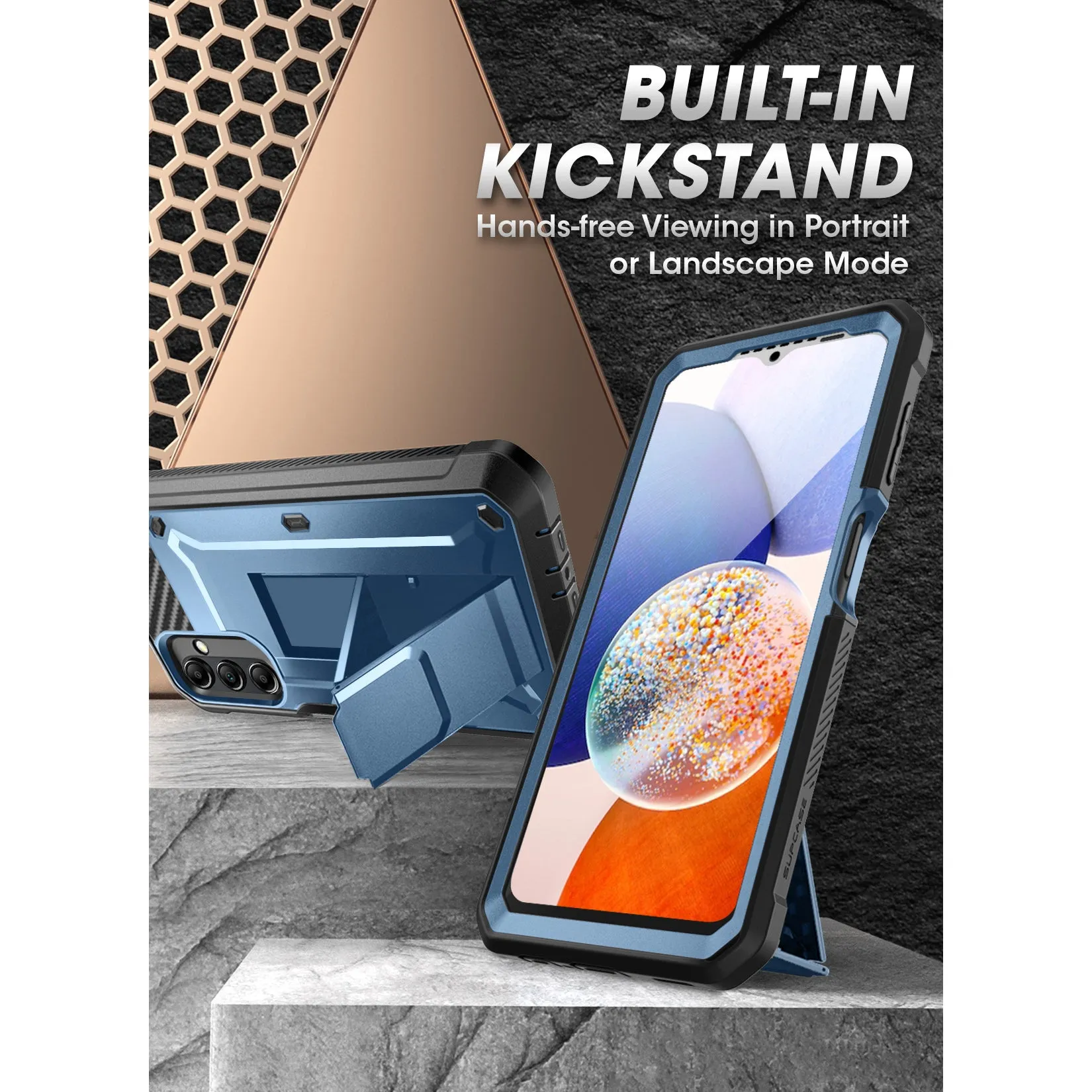 Doorbuster Galaxy A14 Unicorn Beetle Pro Rugged Holster Case-Metallic Blue  Ends Soon!