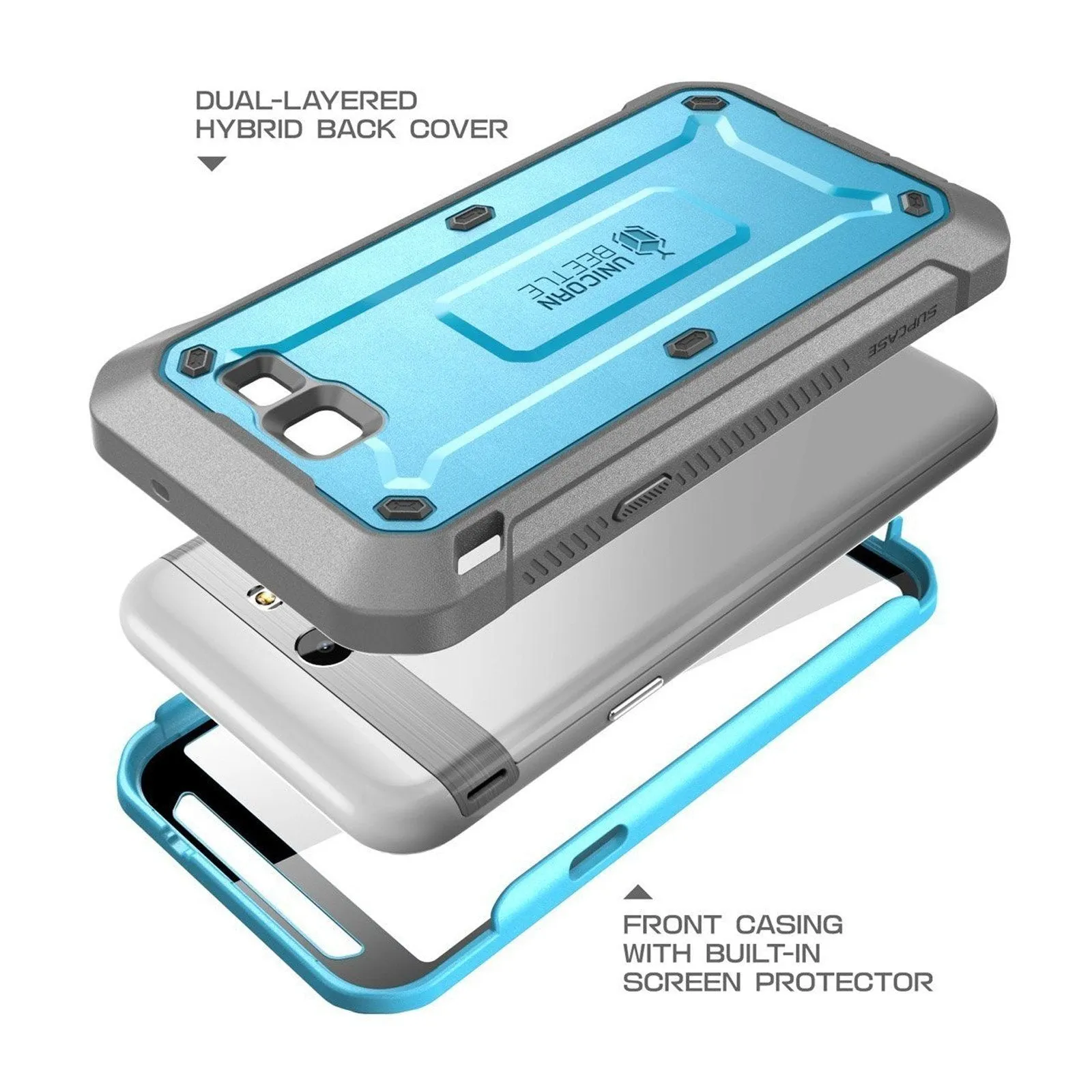 Doorbuster Galaxy J7 (2017) Unicorn Beetle Pro Full Body Rugged Holster Case-Blue  Stylish & Comfortable