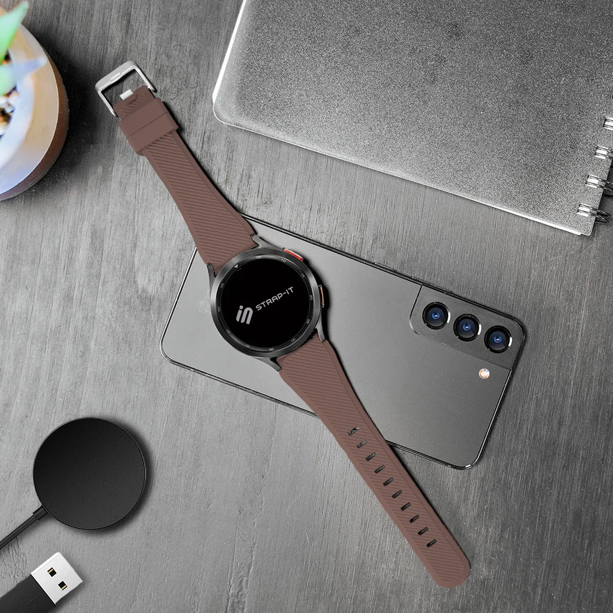 Doorbuster Huawei Watch 3 (Pro) Silicone Strap with Buckle (Brown)  Limited Availability!