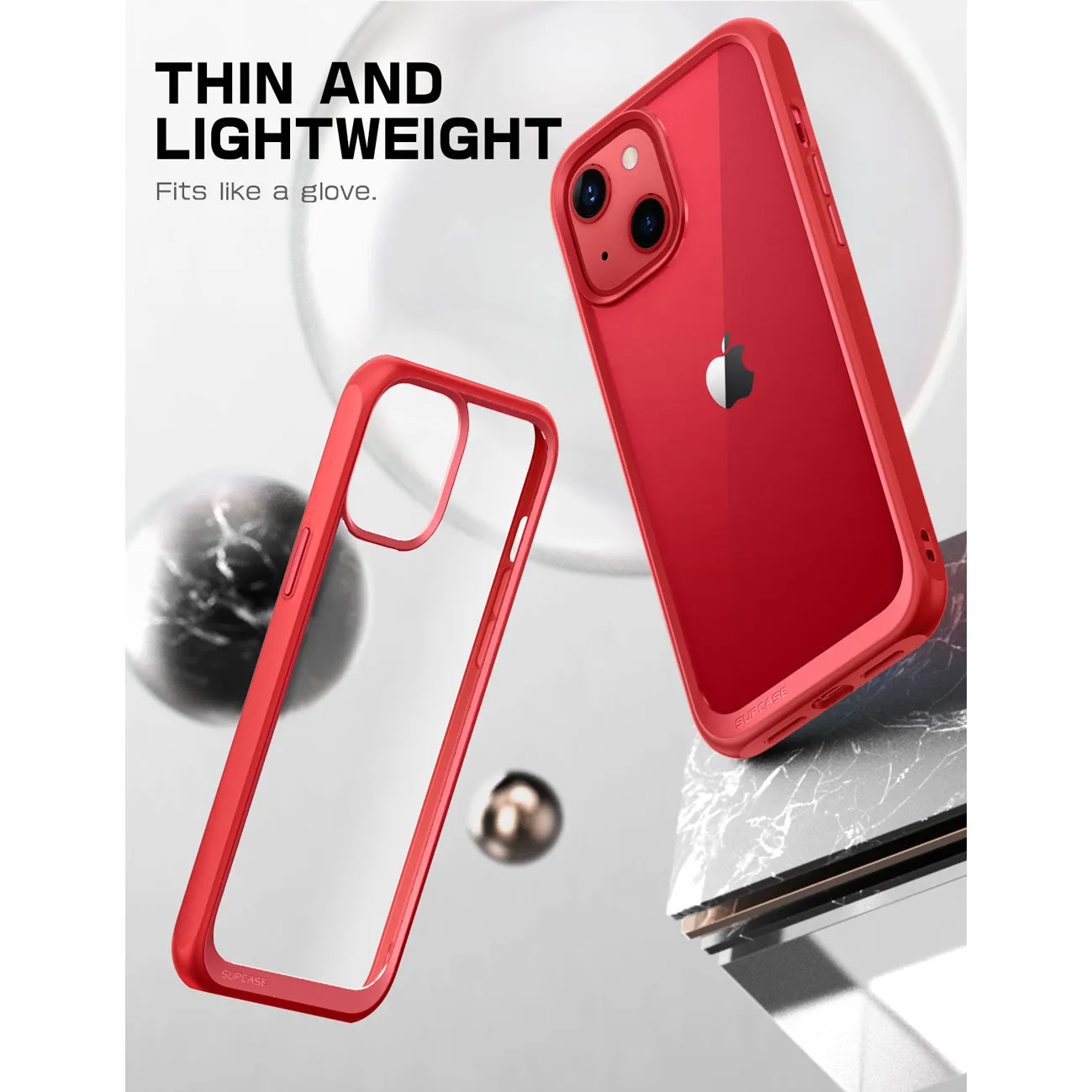 Doorbuster iPhone 13 6.1 inch Unicorn Beetle Style Slim Clear Case-Red  Dont Miss Out!