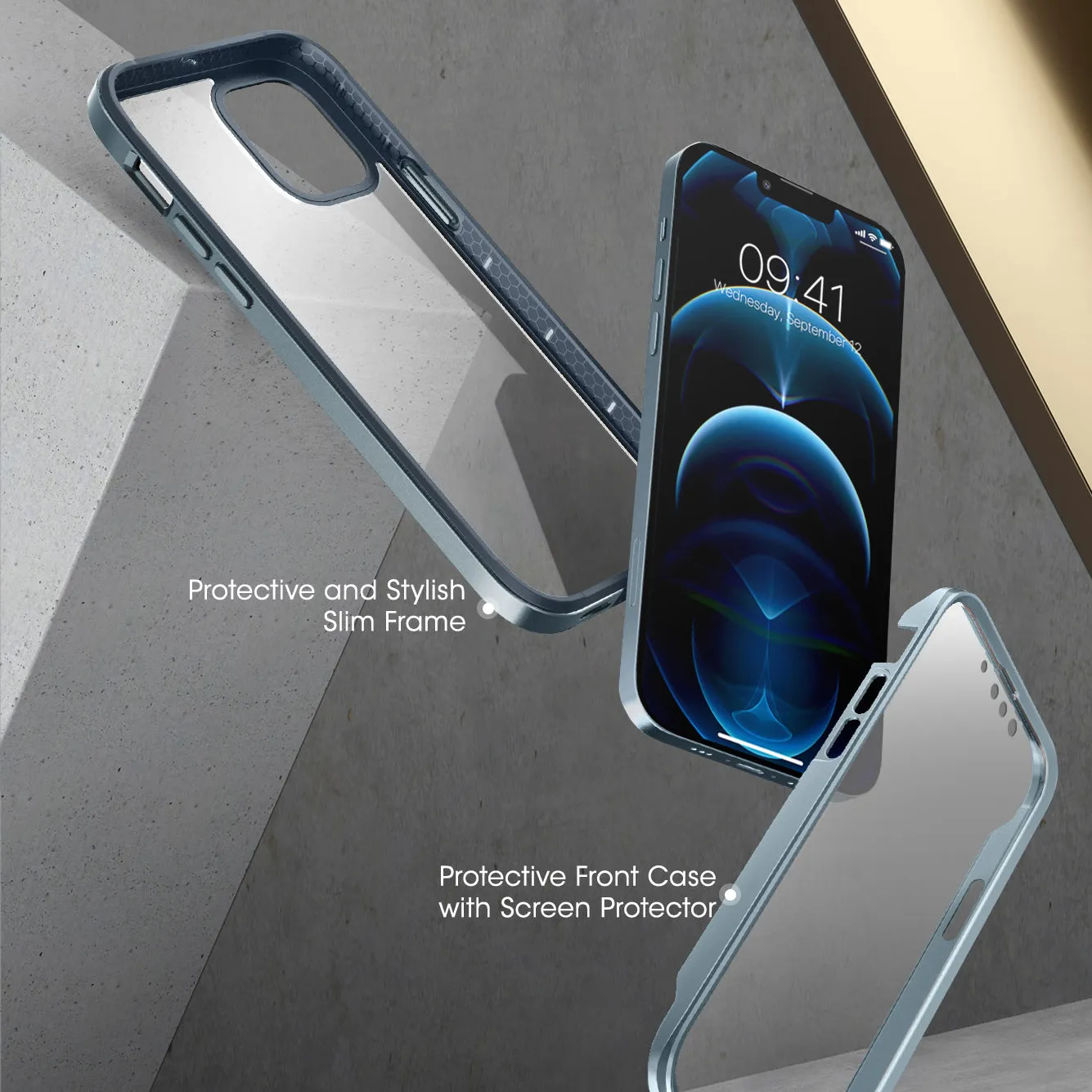 Doorbuster iPhone 13 Pro 6.1 inch Unicorn Beetle Edge with Screen Protector Clear Case-Blue  Today Only!