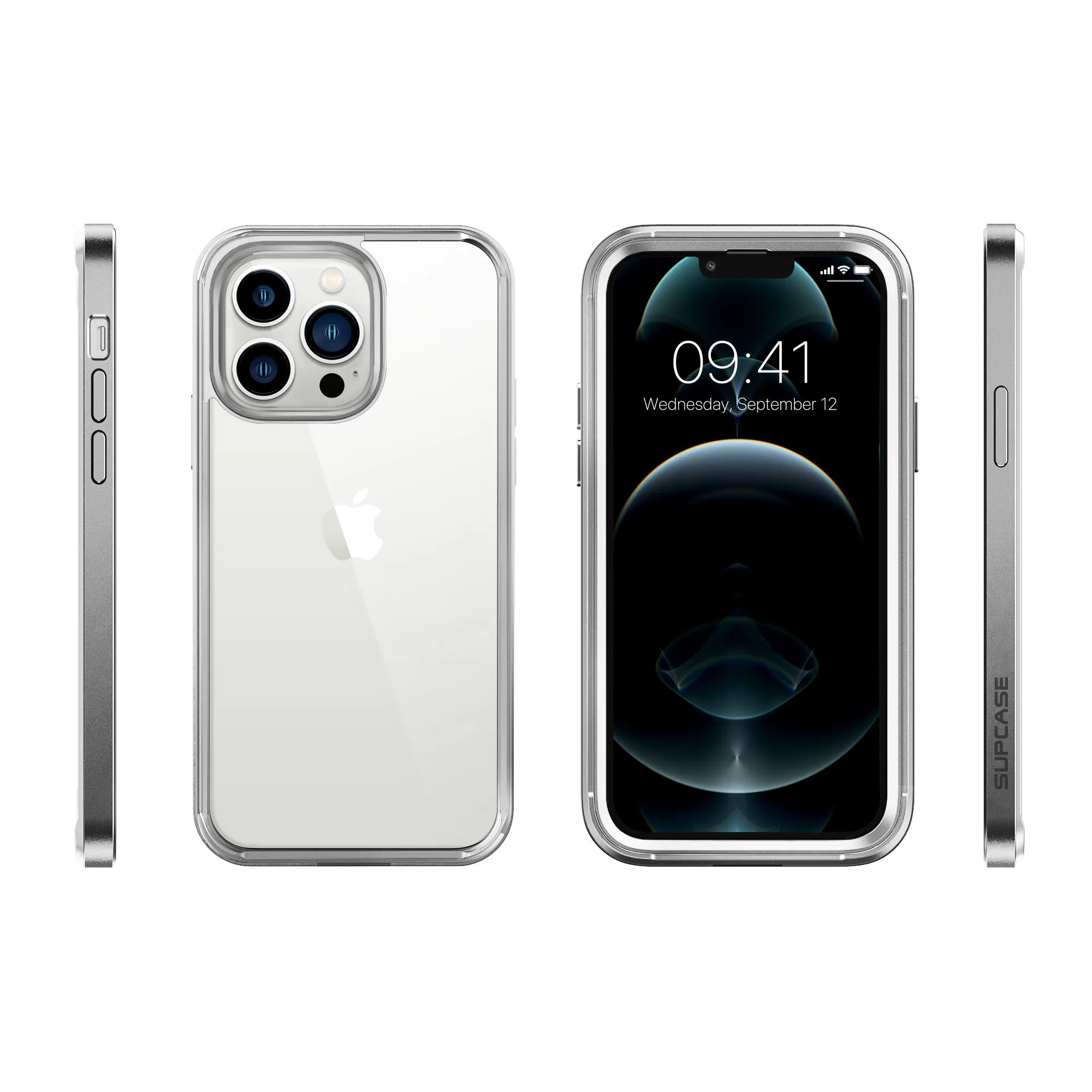 Doorbuster iPhone 13 Pro Max 6.7 inch Unicorn Beetle Edge with Screen Protector Clear Case-Silver  Limited Release!