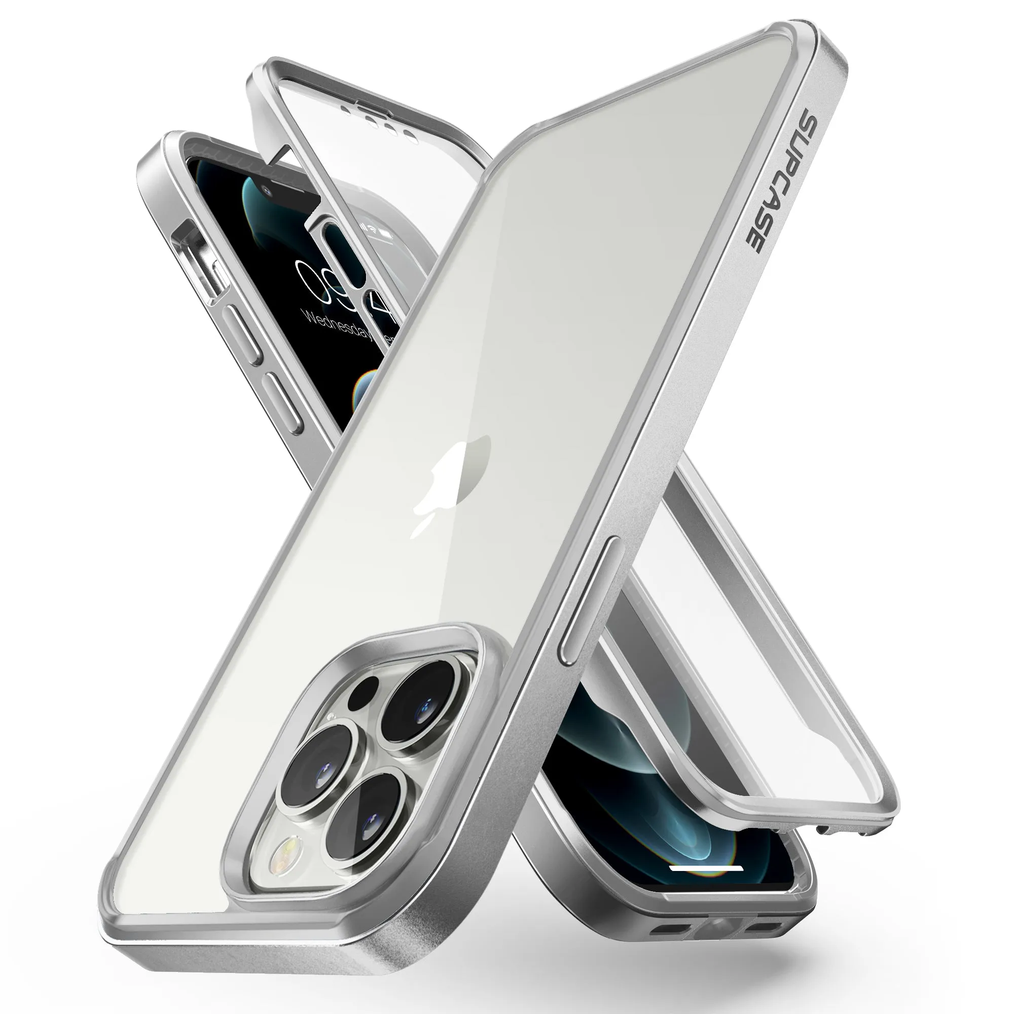 Doorbuster iPhone 13 Pro Max 6.7 inch Unicorn Beetle Edge with Screen Protector Clear Case-Silver  Limited Release!