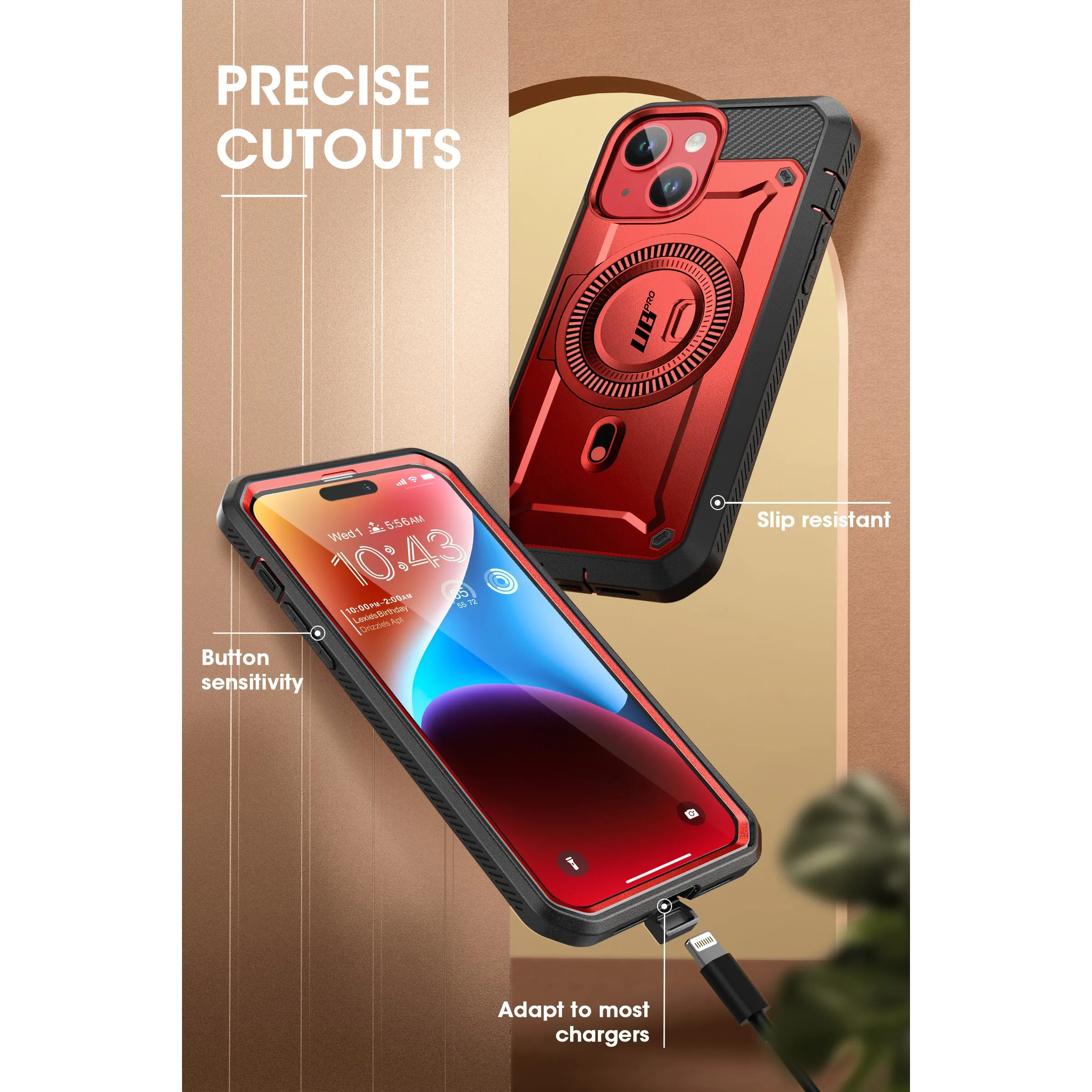 Doorbuster iPhone 15 6.1 inch Unicorn Beetle PRO MAG Rugged Case-Metallic Red  Today Only!