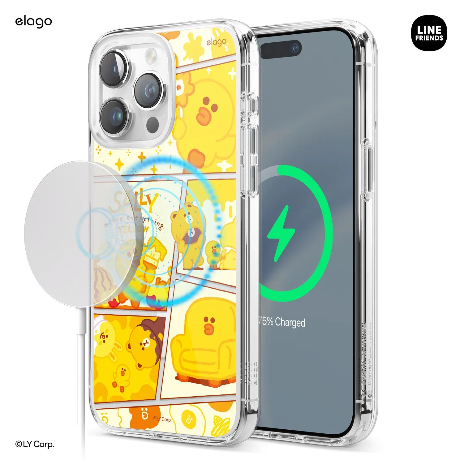 Doorbuster LINE FRIENDS | elago MagSafe Yellow Sally Case for iPhone 15 Pro Max  Today Only!