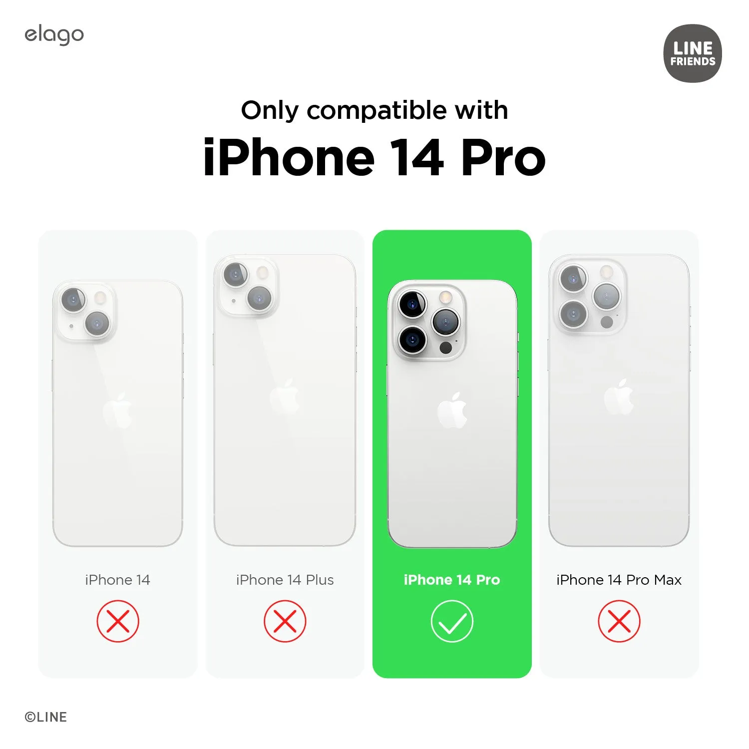 Doorbuster LINE FRIENDS | elago Minini Case for iPhone 14 Pro  Limited Release!
