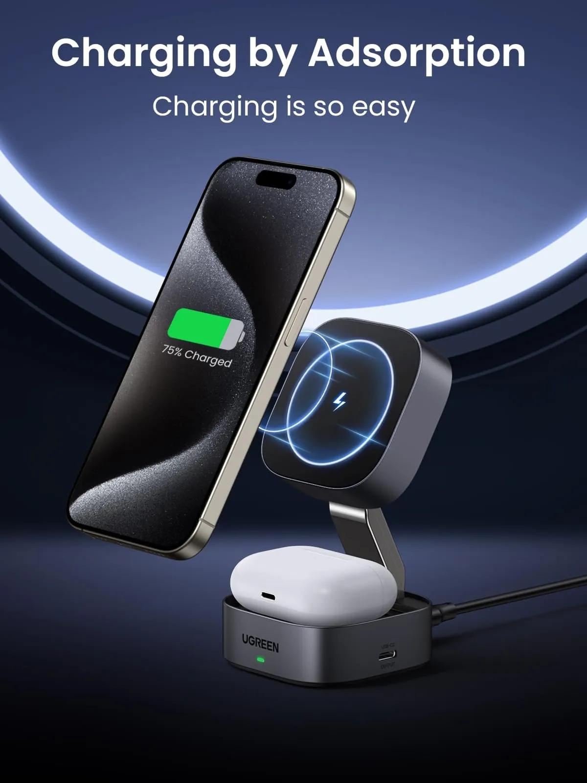 Doorbuster UGREEN 2-in-1 Foldable Wireless Fast Charging Station  Limited Stock!